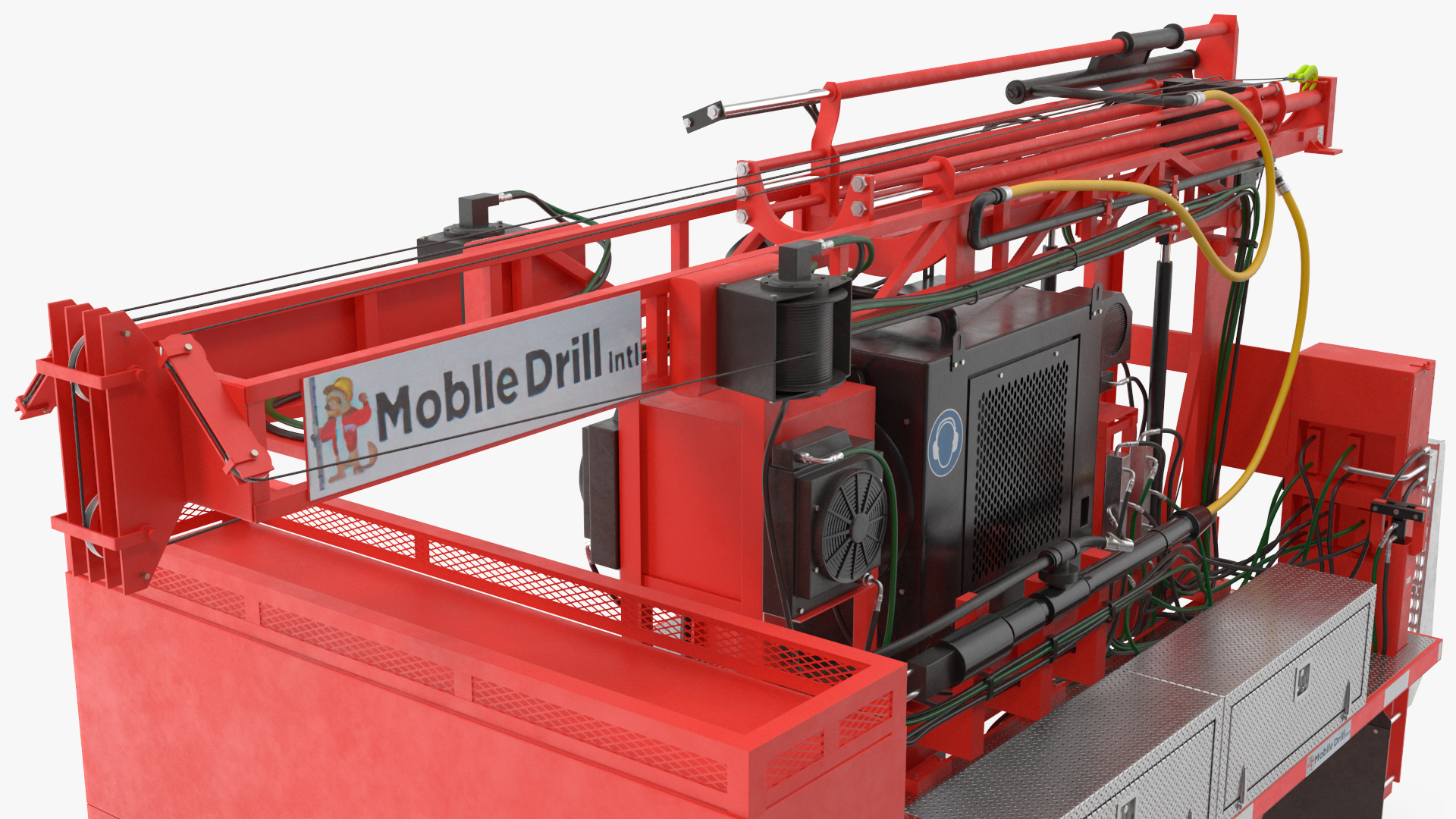 3D B-51 Mobile Drilling Rig Red model