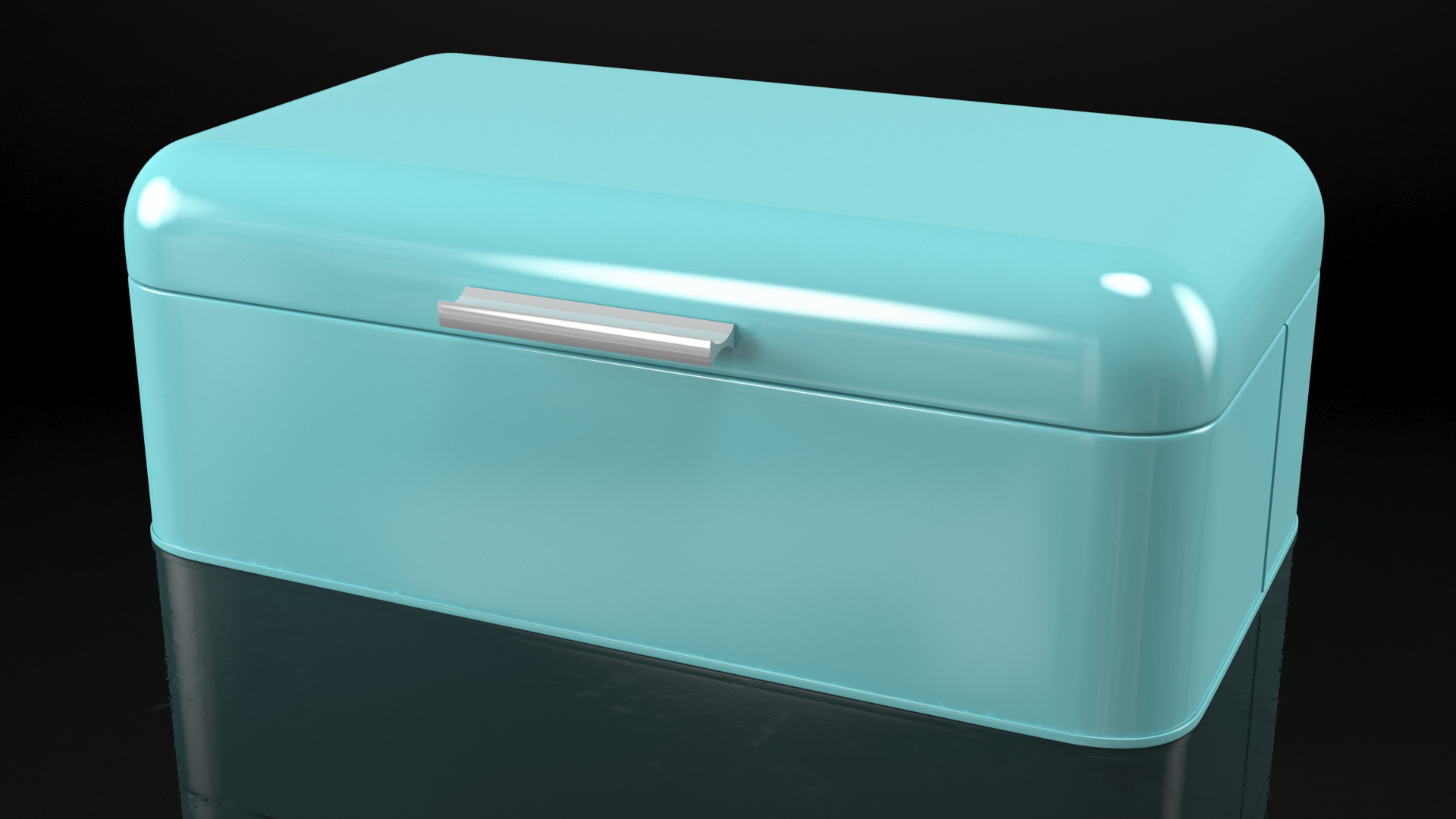 3D Metal Bread Bin Blue Clean