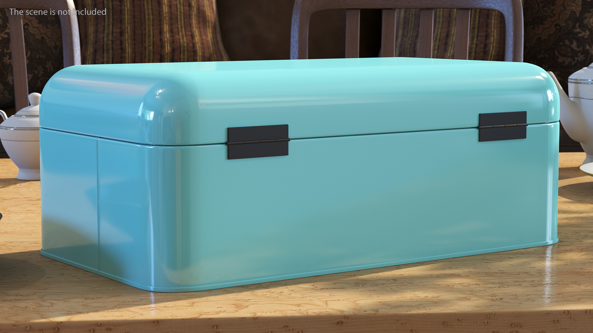 3D Metal Bread Bin Blue Clean