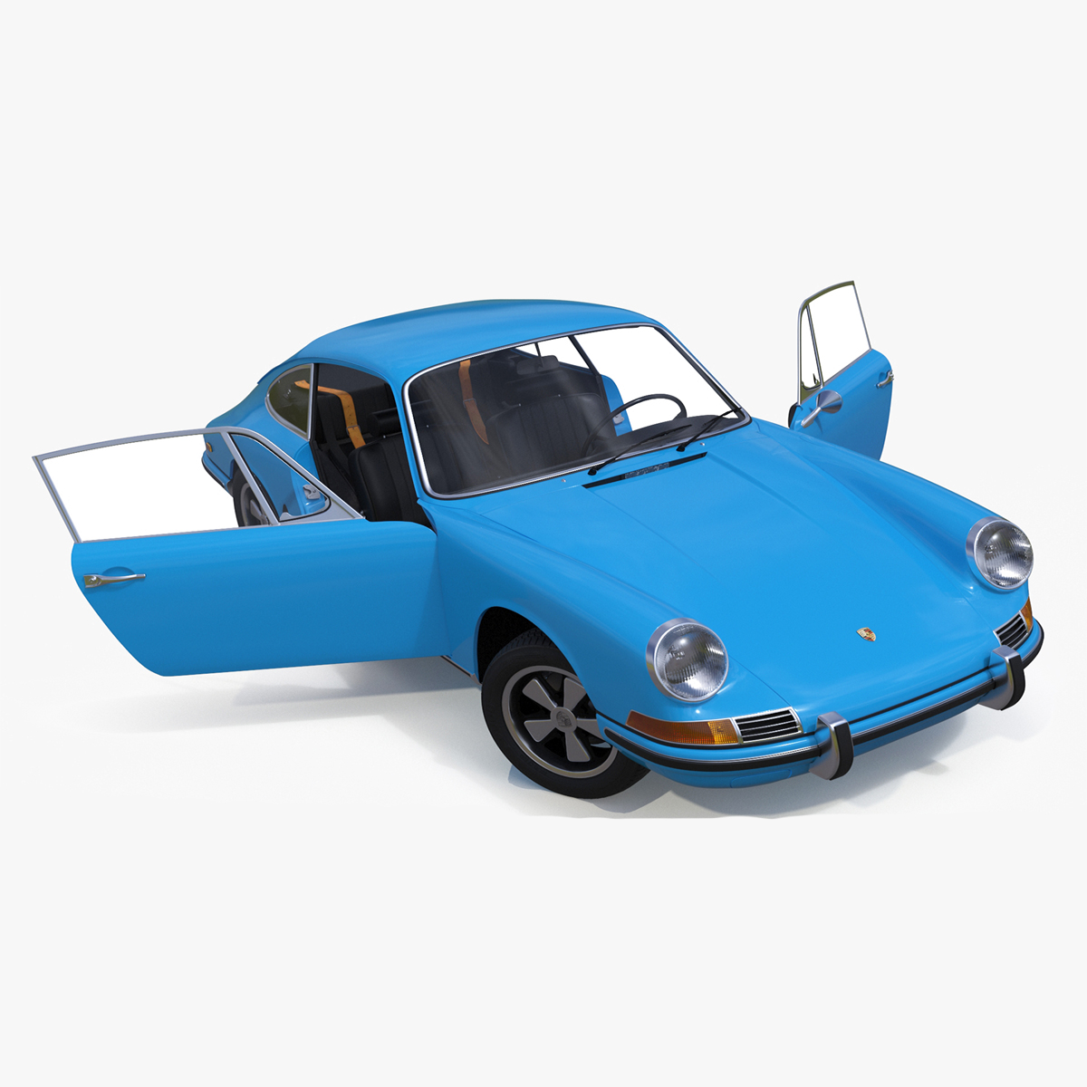 Porsche 911 1968 Blue Rigged for Cinema 4D 3D