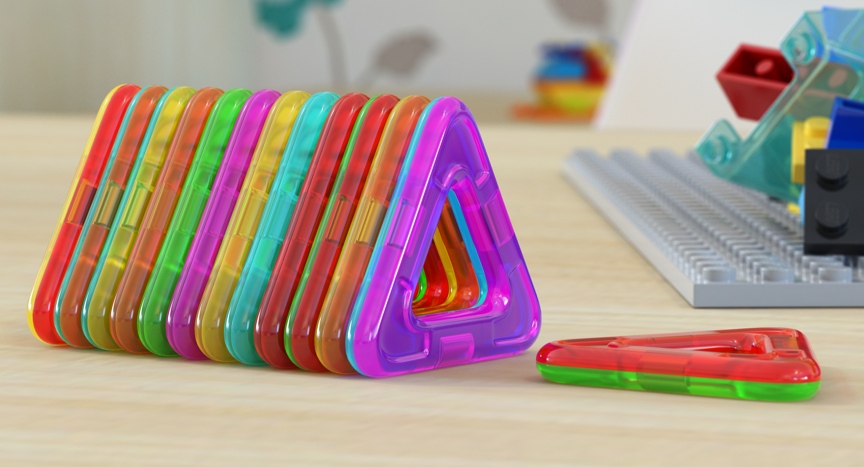 Magnetic Designer Triangles 3D Models Set, view 3