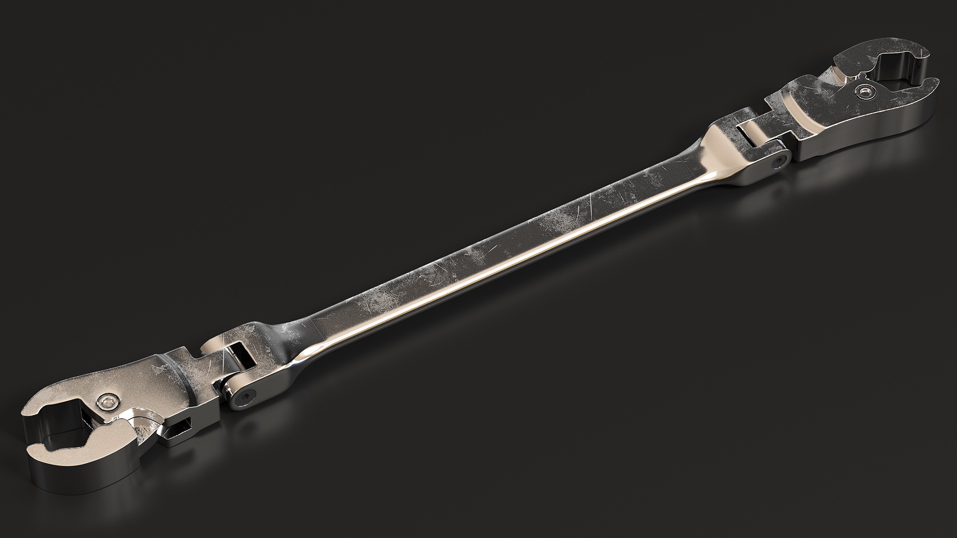 Steel Ratcheting Wrench 9mm 11mm 3D