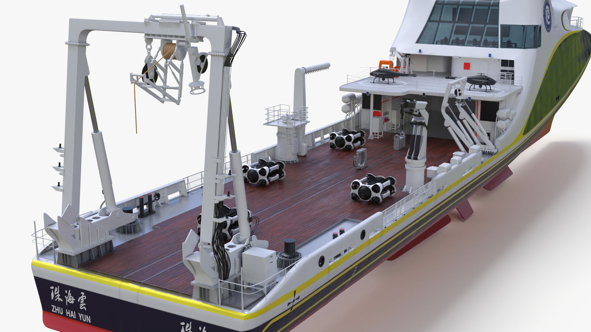 3D Underwater and Flying UAV on board Zhu Hai Yun Ship