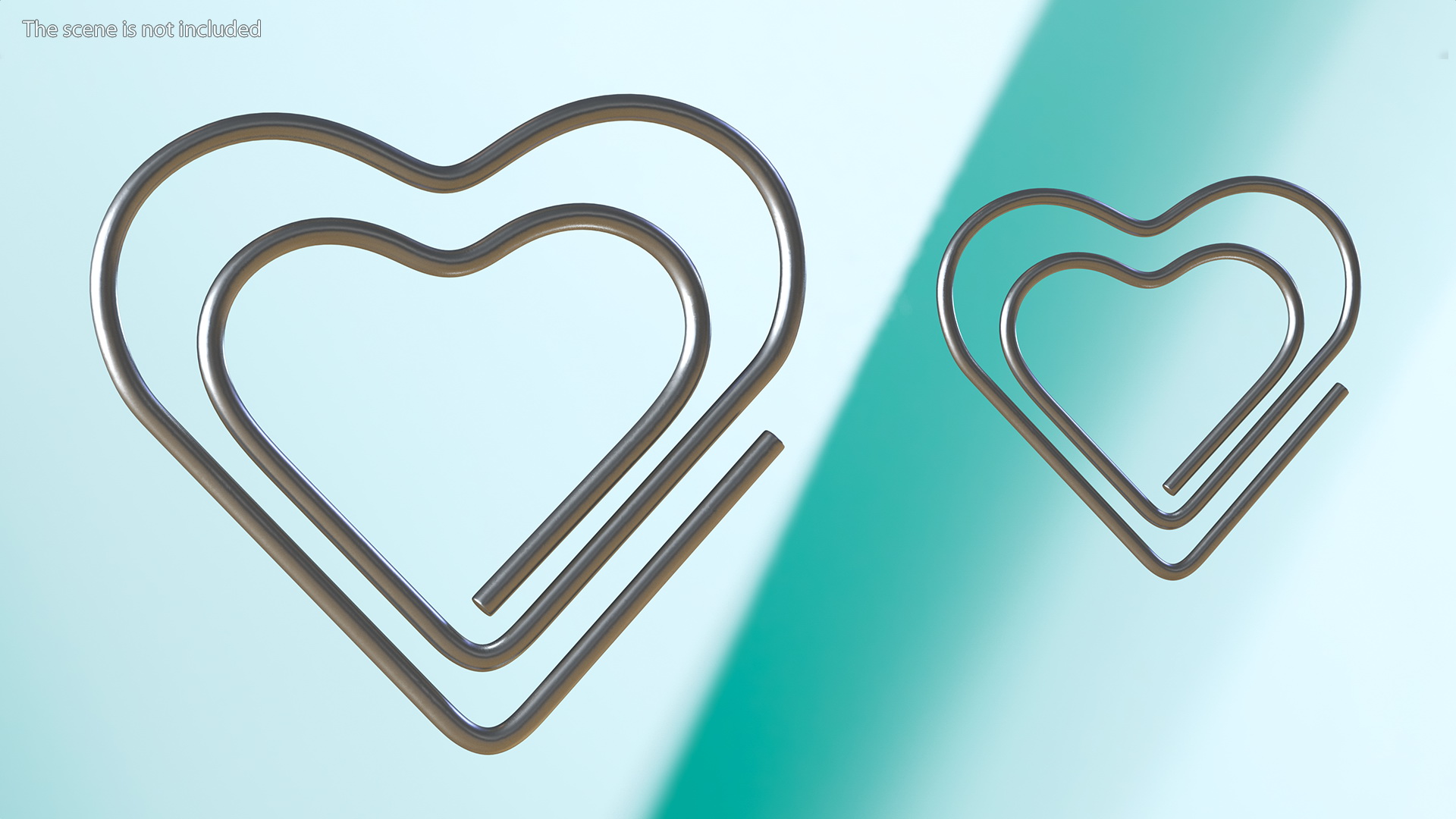 3D Paper Clip Heart Shape Metal model