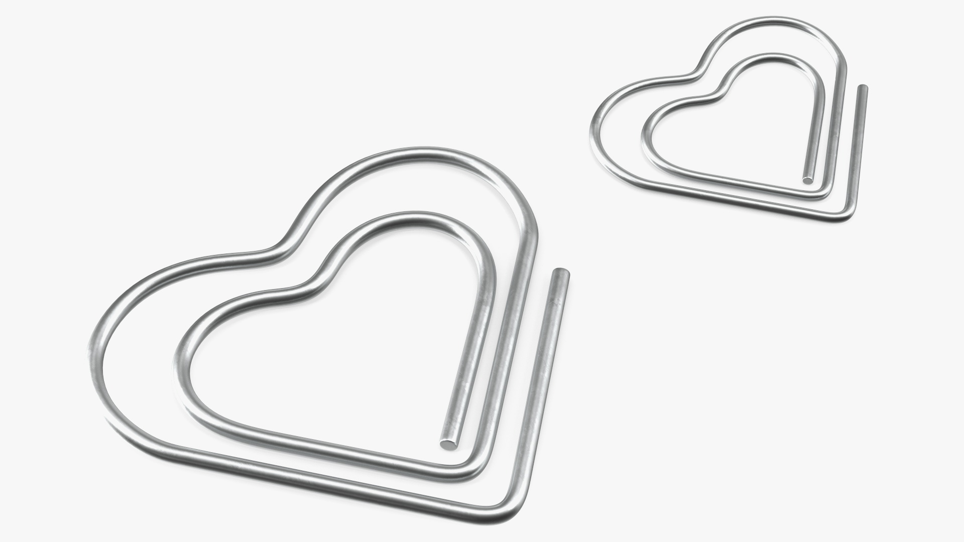 3D Paper Clip Heart Shape Metal model