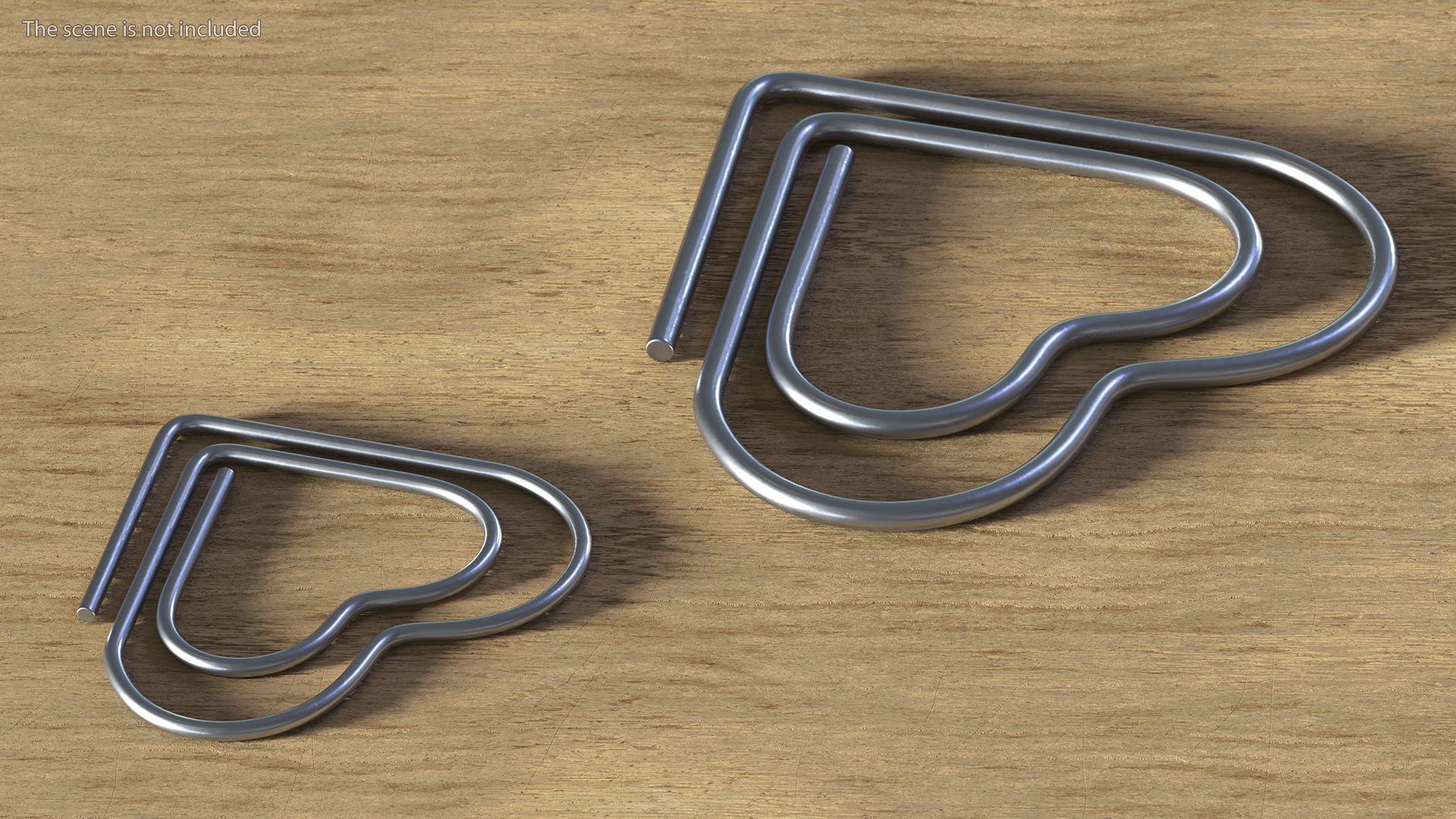3D Paper Clip Heart Shape Metal model