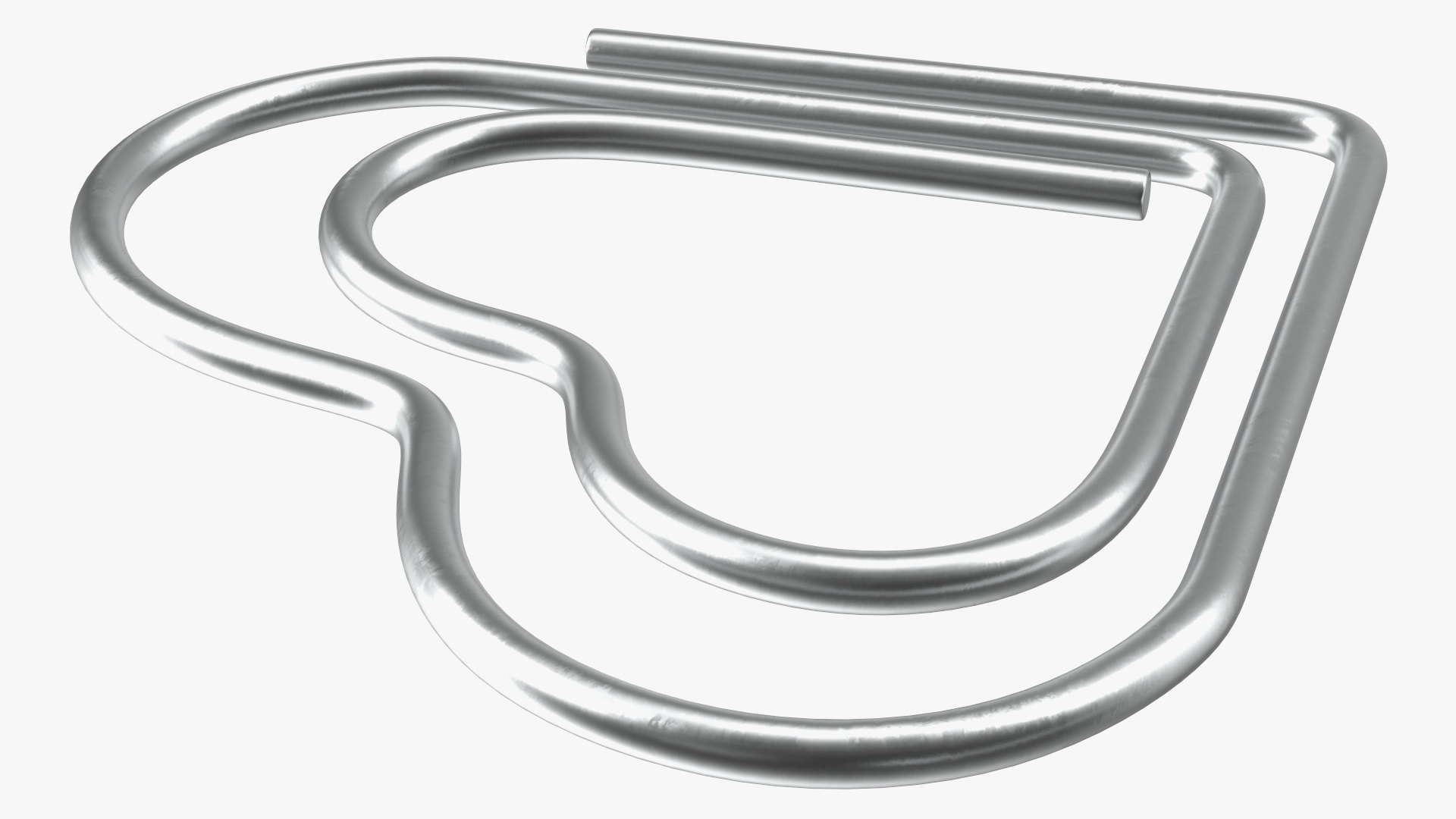 3D Paper Clip Heart Shape Metal model