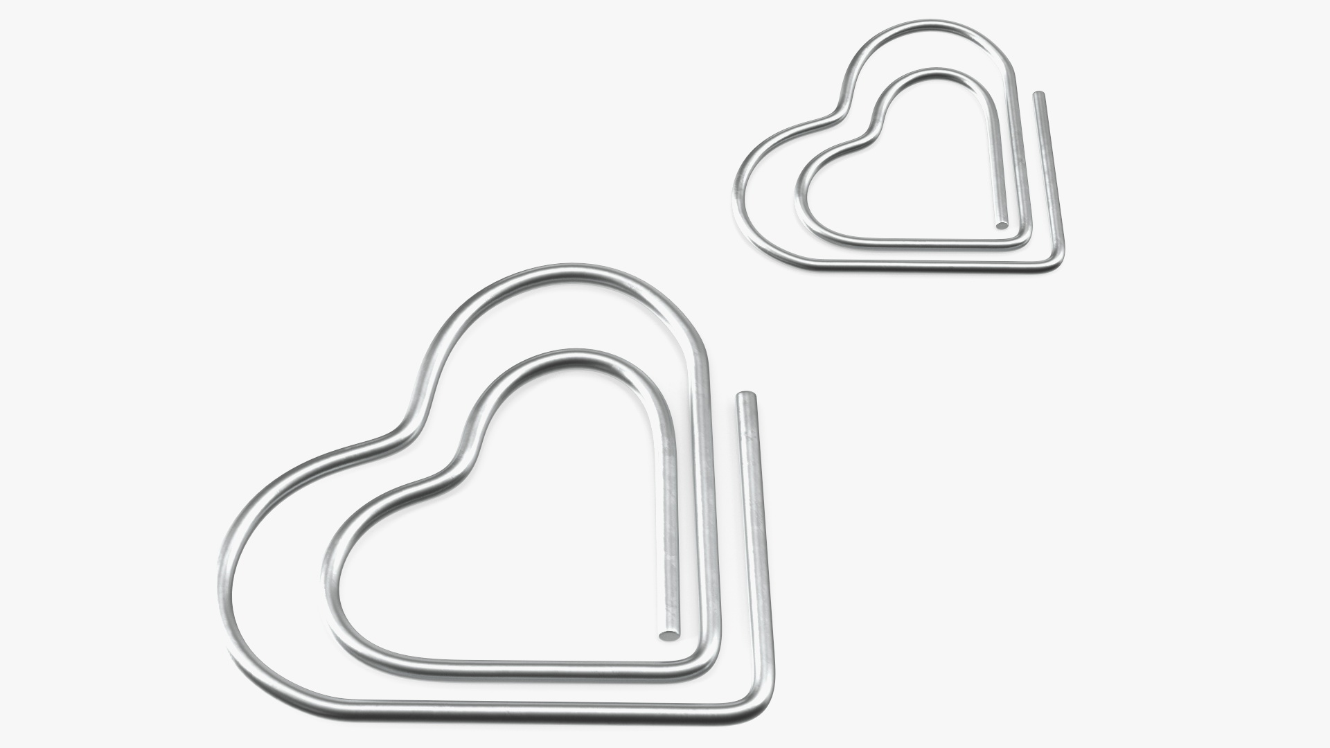 3D Paper Clip Heart Shape Metal model