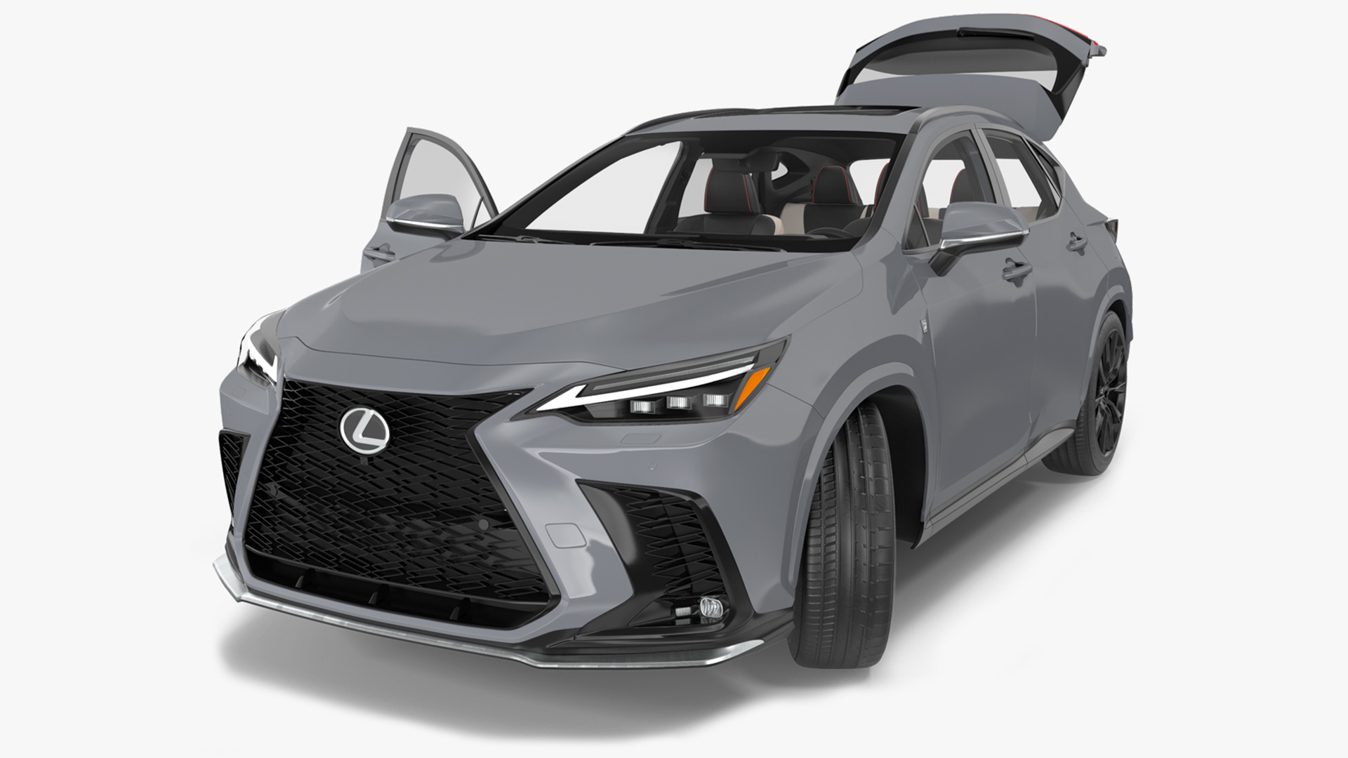 3D model New 2024 Lexus NX Hybrid Grey Rigged for Maya