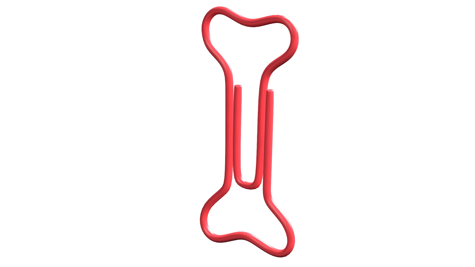 Bone Shaped Paper Clip 3D