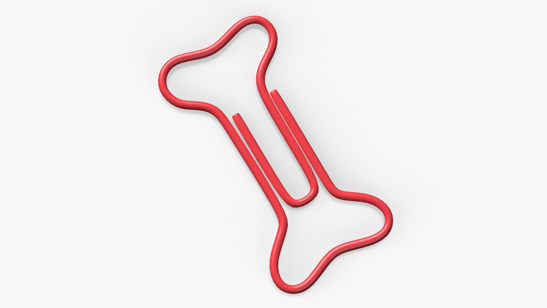 Bone Shaped Paper Clip 3D