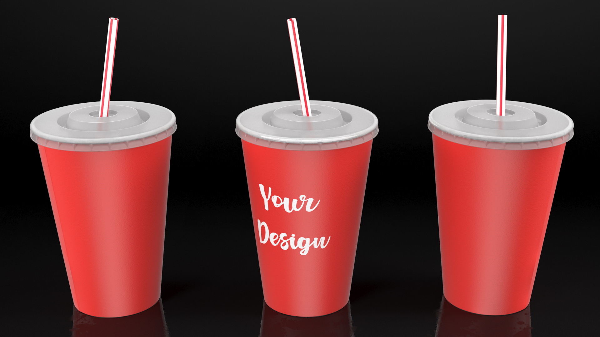 3D Drink Cup Red model
