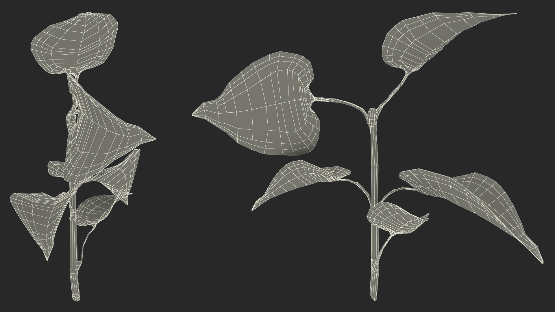 Branch with Green Leaves 3D model