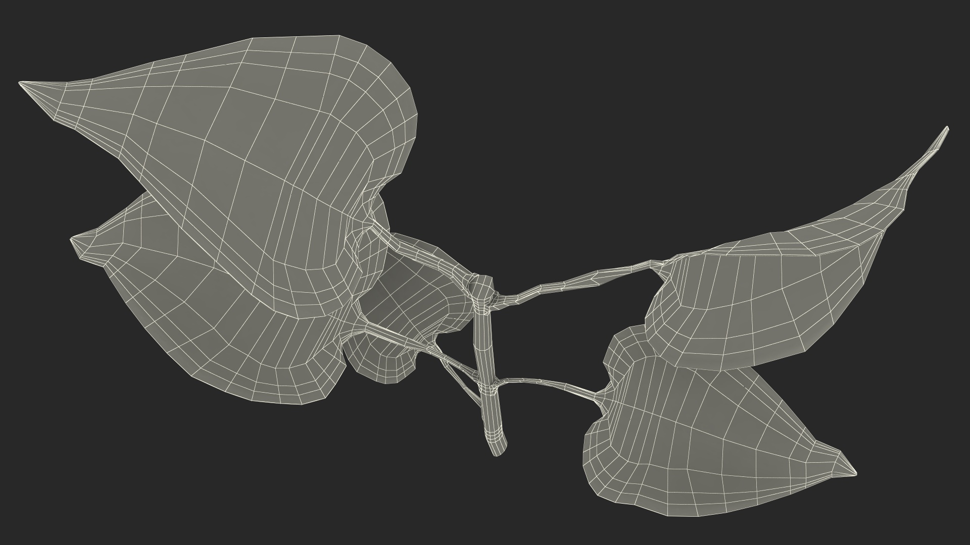 Branch with Green Leaves 3D model