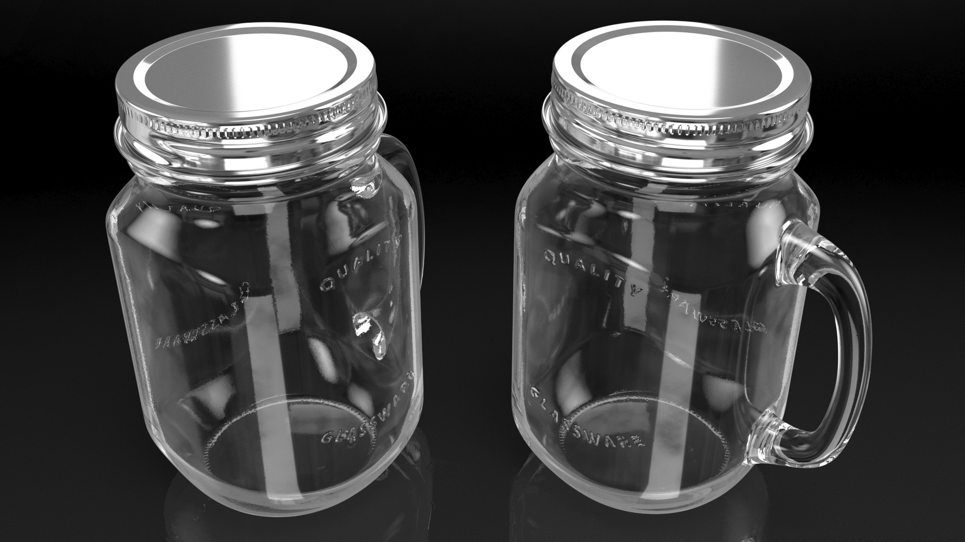 Drinking Jar with Handle 3D model