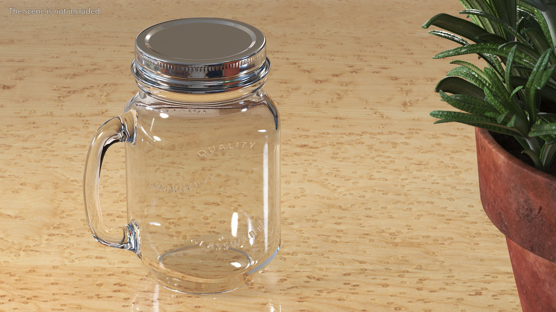 Drinking Jar with Handle 3D model