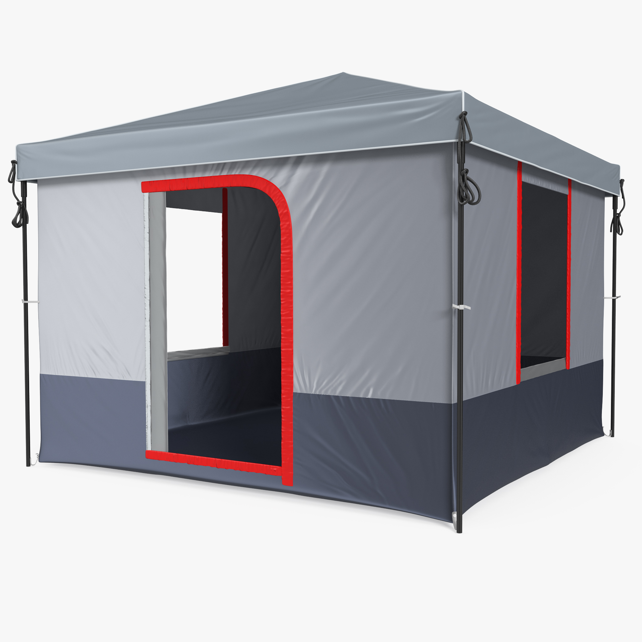 4 Person Cabin Camping Family Tent 3D Model, view 3
