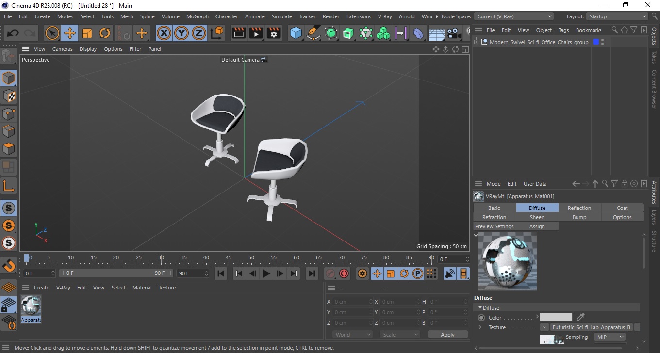 Modern Swivel Sci fi Office Chairs 3D model