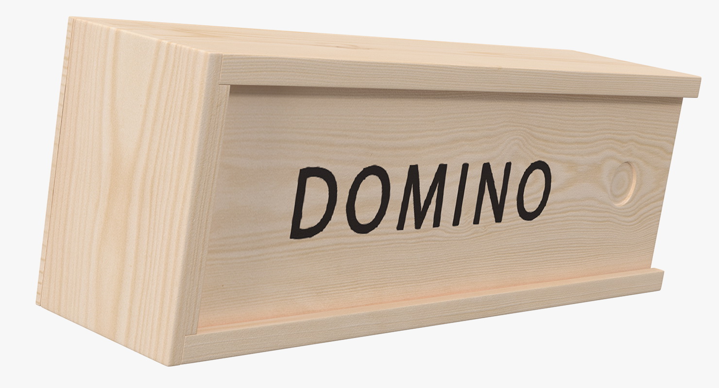 Domino Knuckles in Wooden Box 3D model