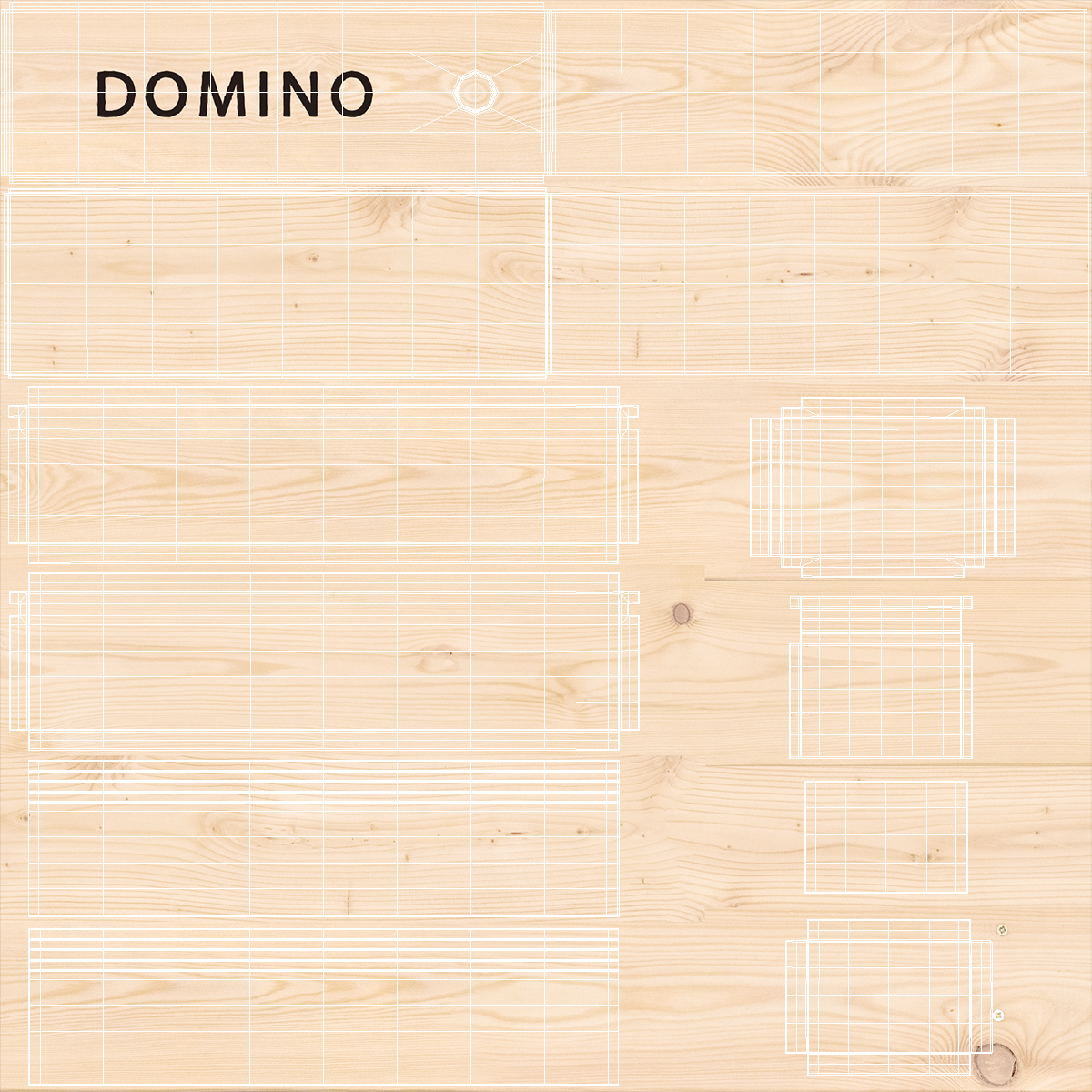Domino Knuckles in Wooden Box 3D model