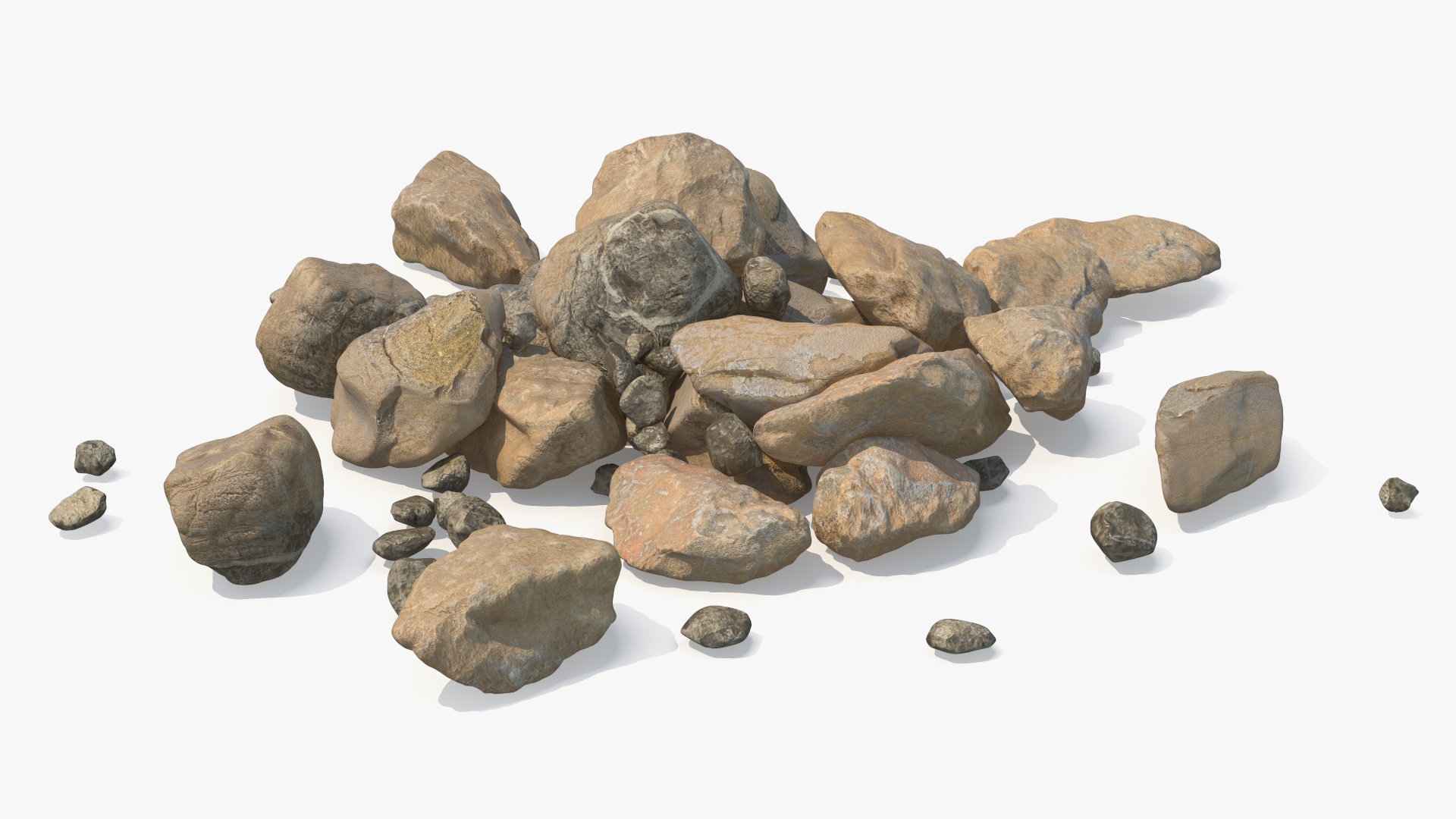 Gravel Stones Pile with Small Pebbles - view 3