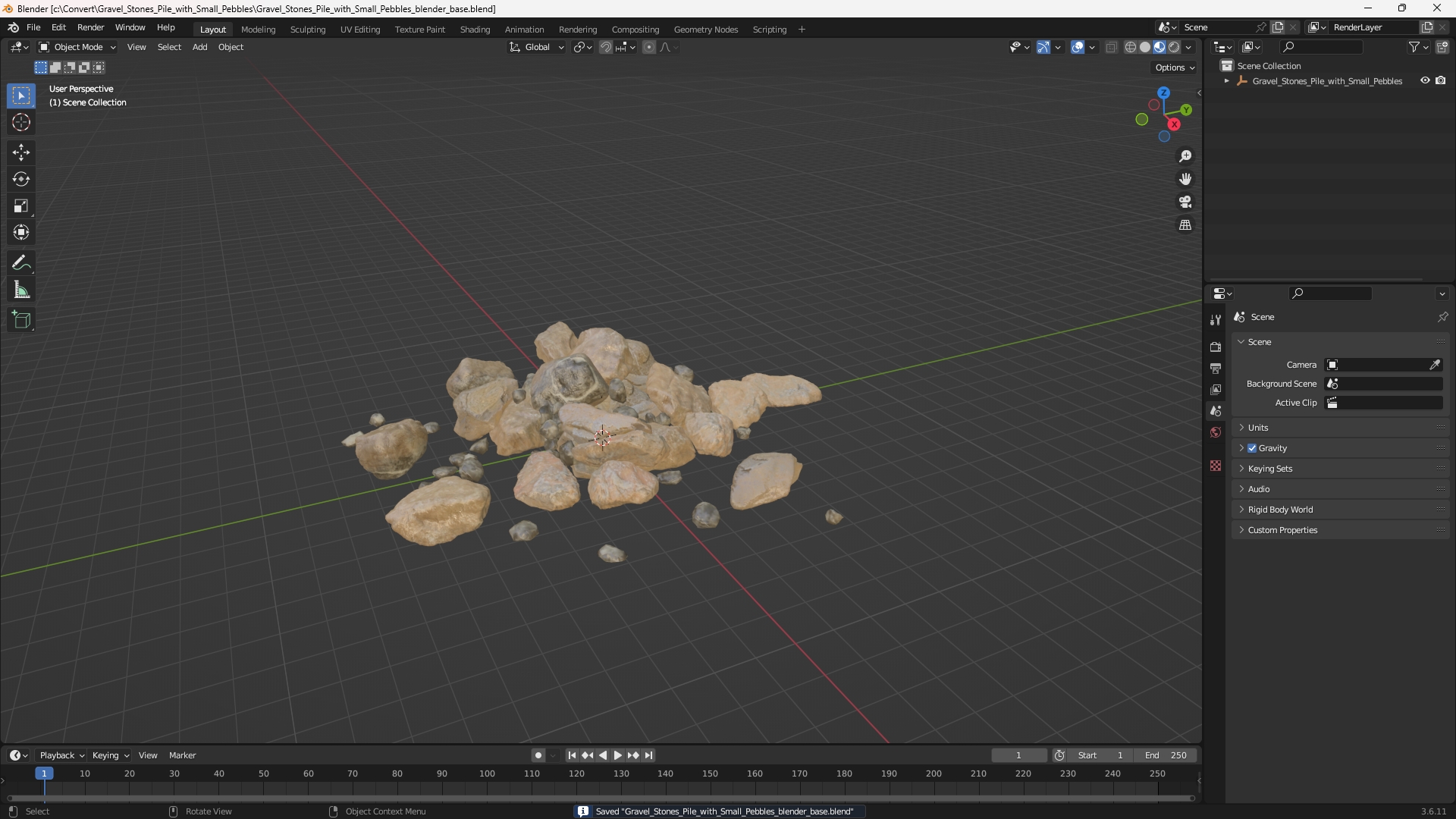 Gravel Stones Pile with Small Pebbles - view 10