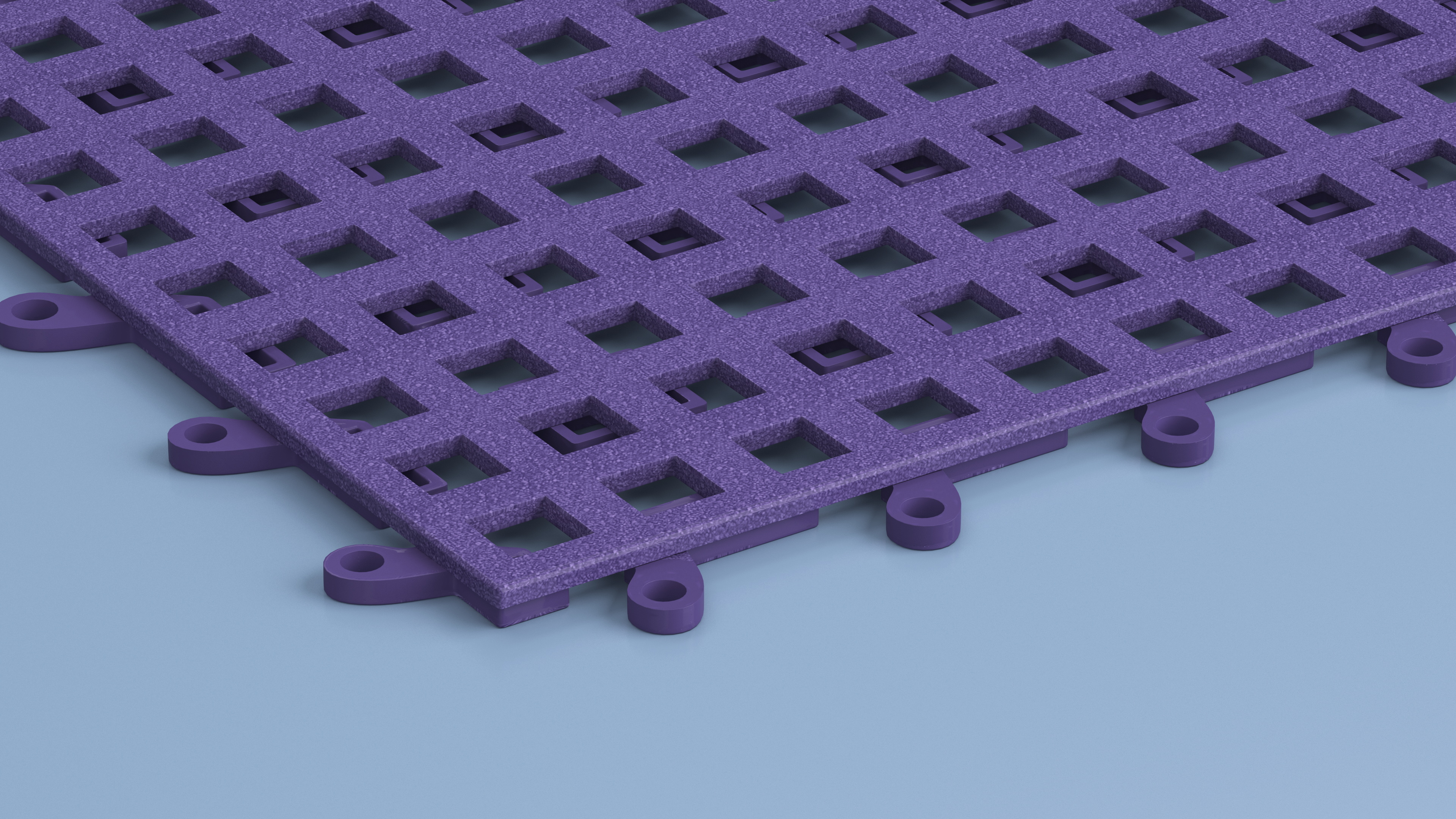 Plastic Floor Mat Tile Blue 3D
