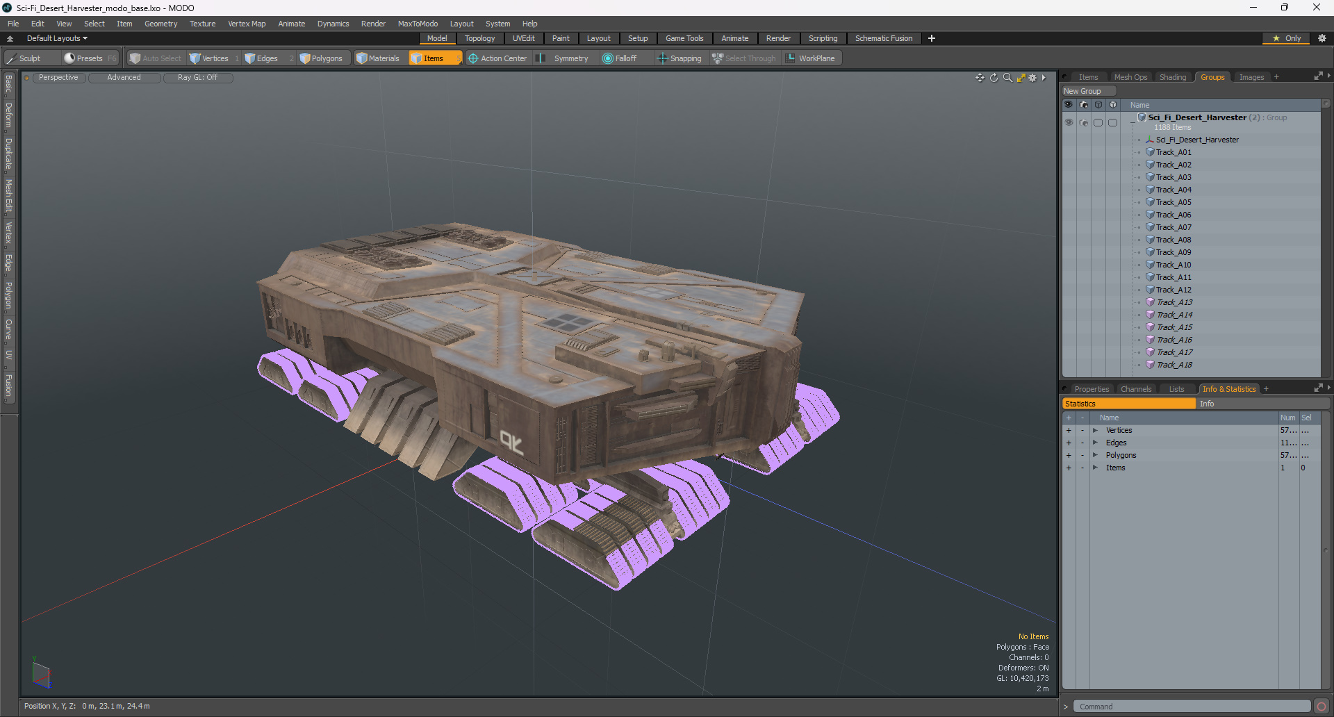 3D Sci-Fi Desert Harvester model