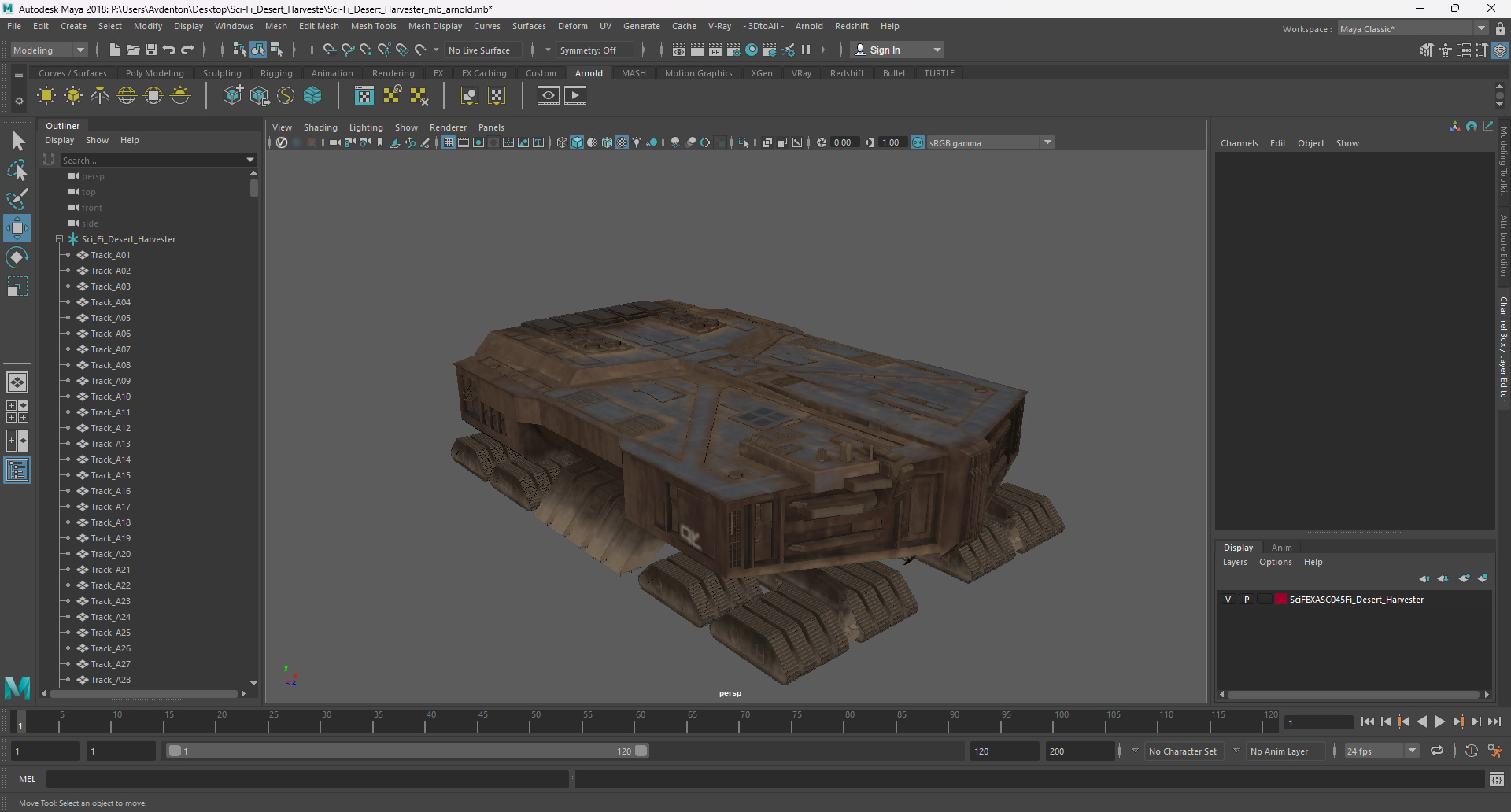 3D Sci-Fi Desert Harvester model