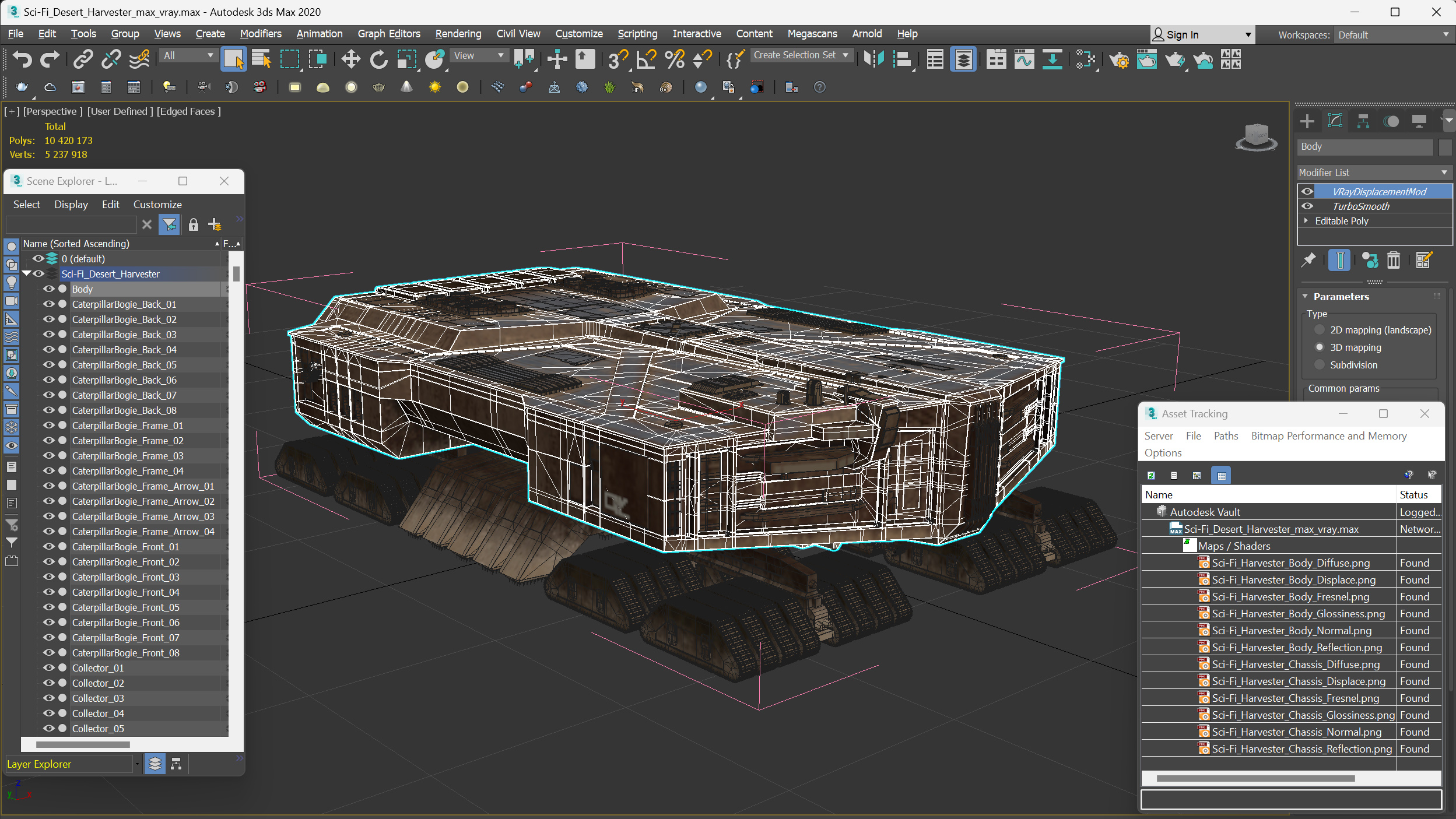 3D Sci-Fi Desert Harvester model