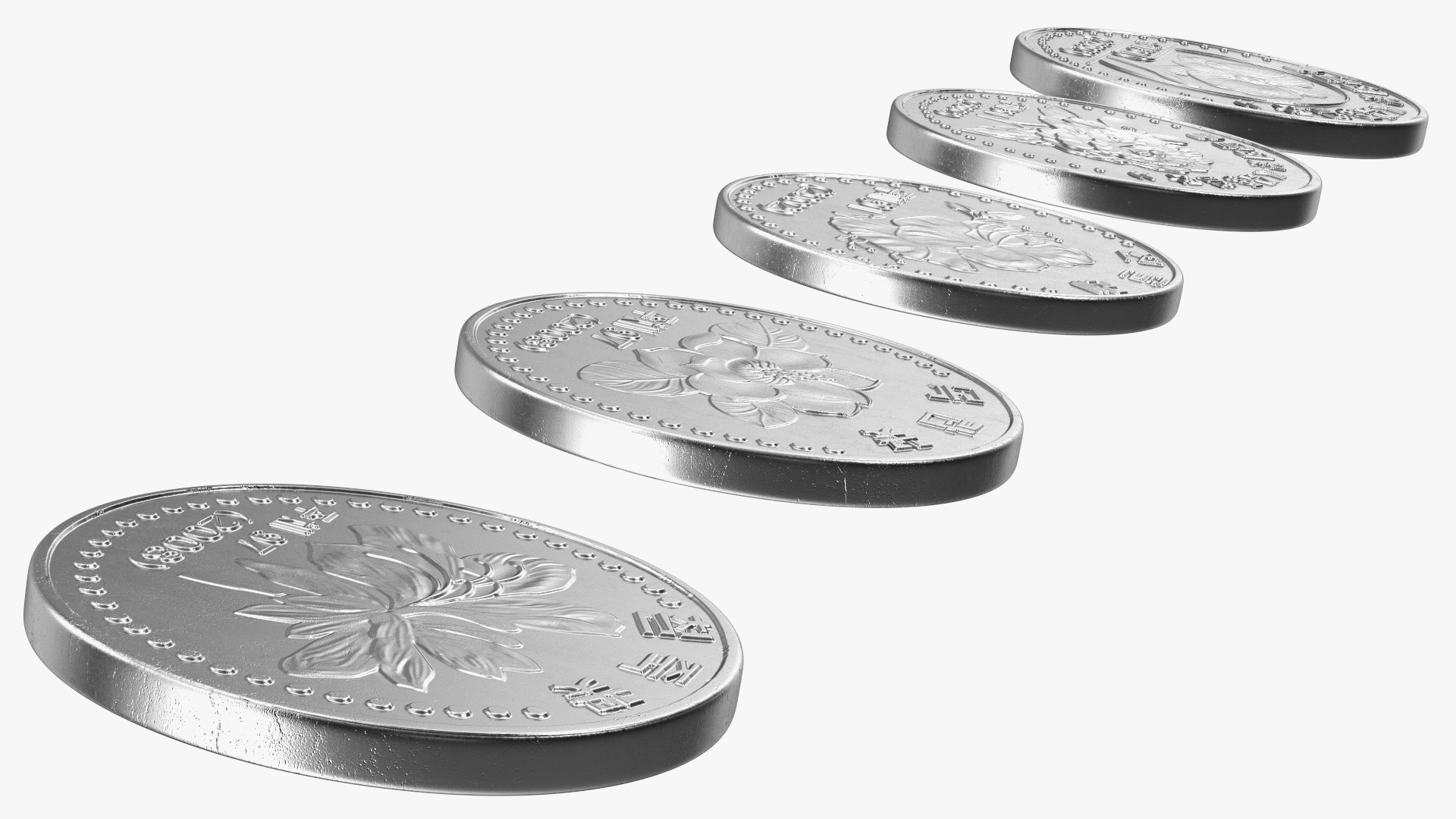 North Korea 2002 and 2008 Series Coins Set 3D