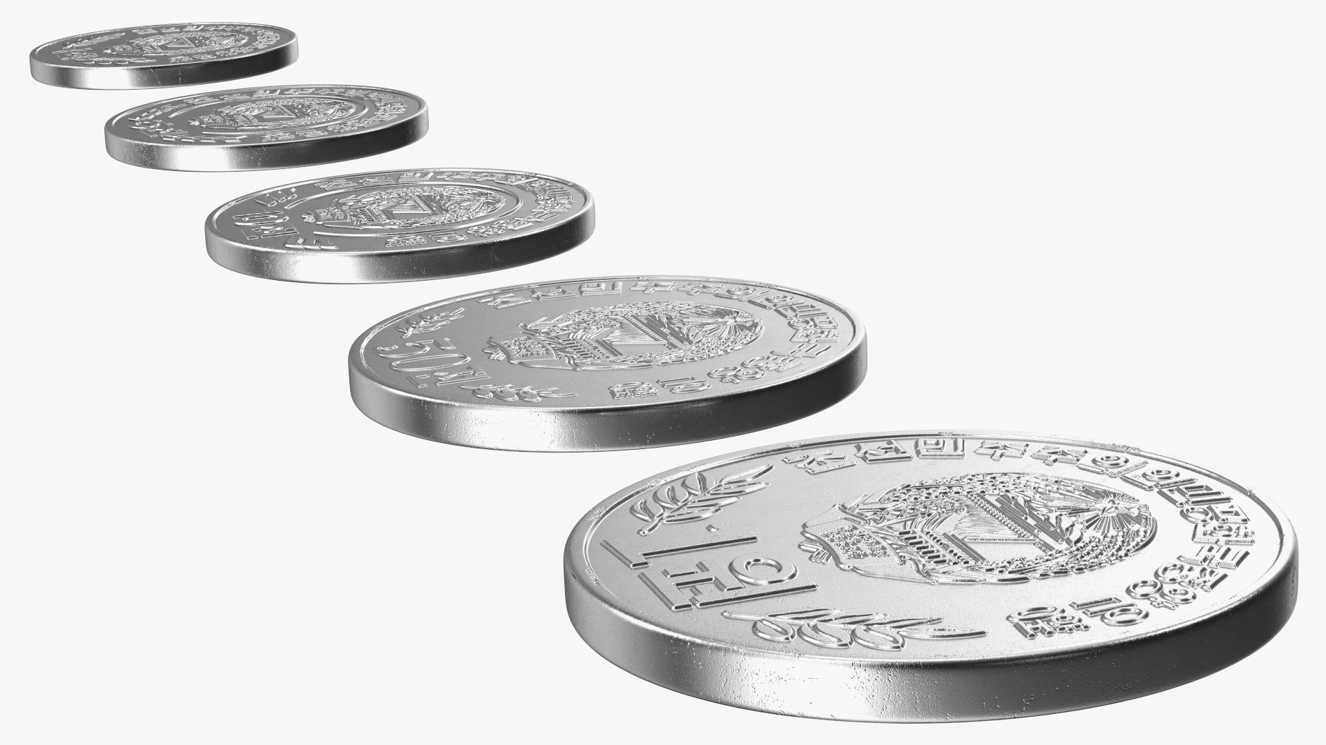 North Korea 2002 and 2008 Series Coins Set 3D