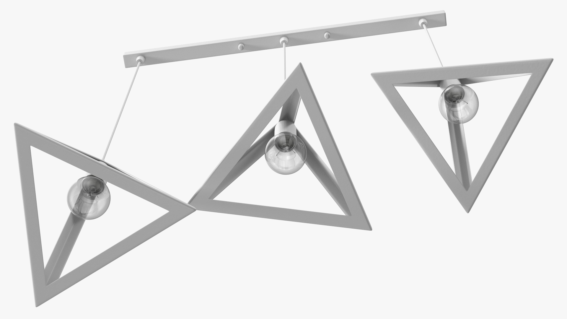 3D model Hanging 3-Lights Cluster White