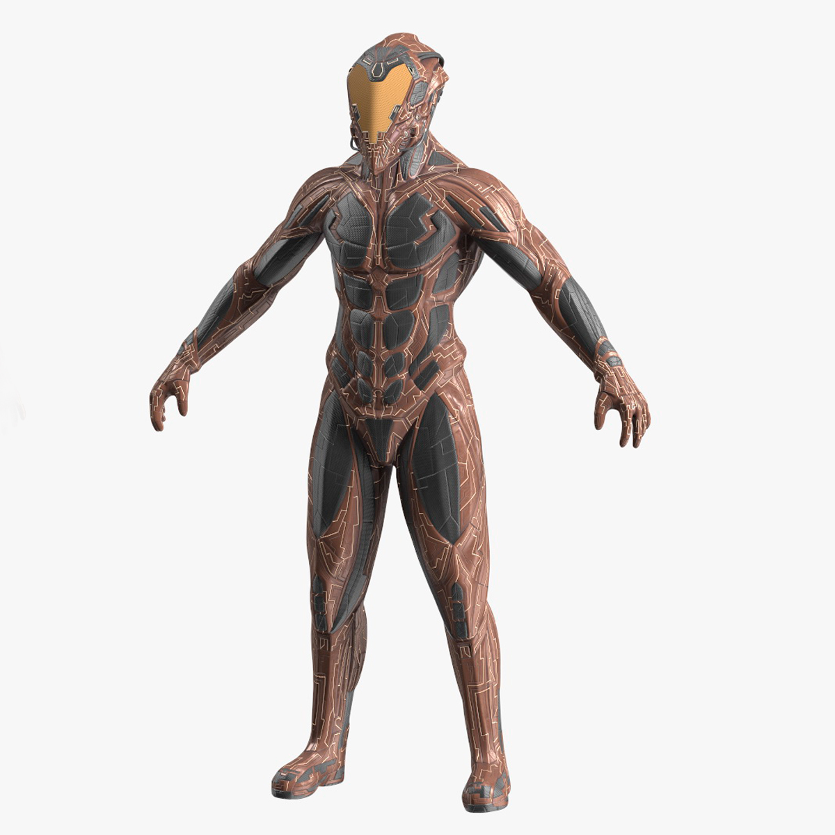 Futuristic Armored Character Rigged for Maya 3D model