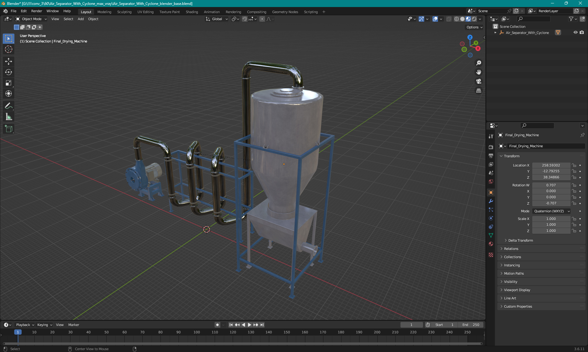 3D Air Separator With Cyclone