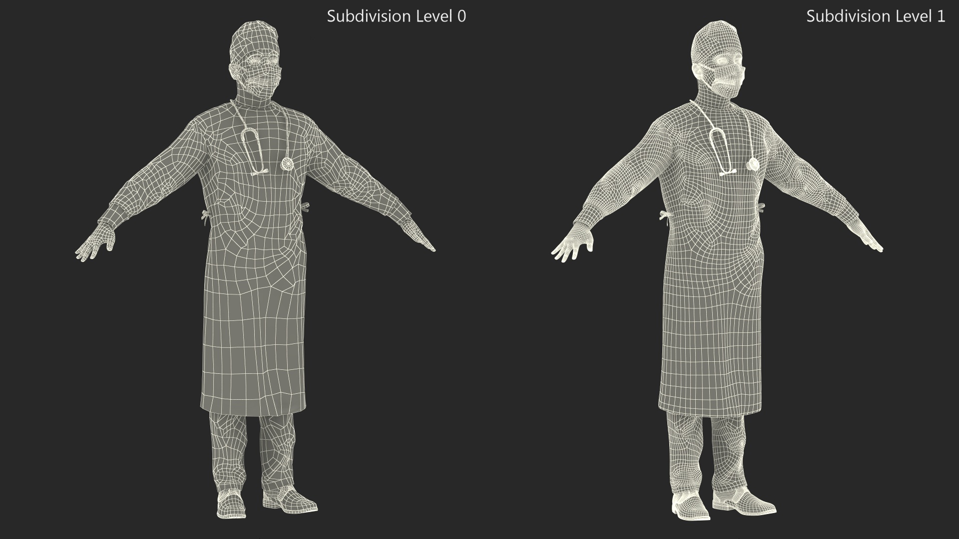 3D Blood Stained Surgeon Doctor In Mask