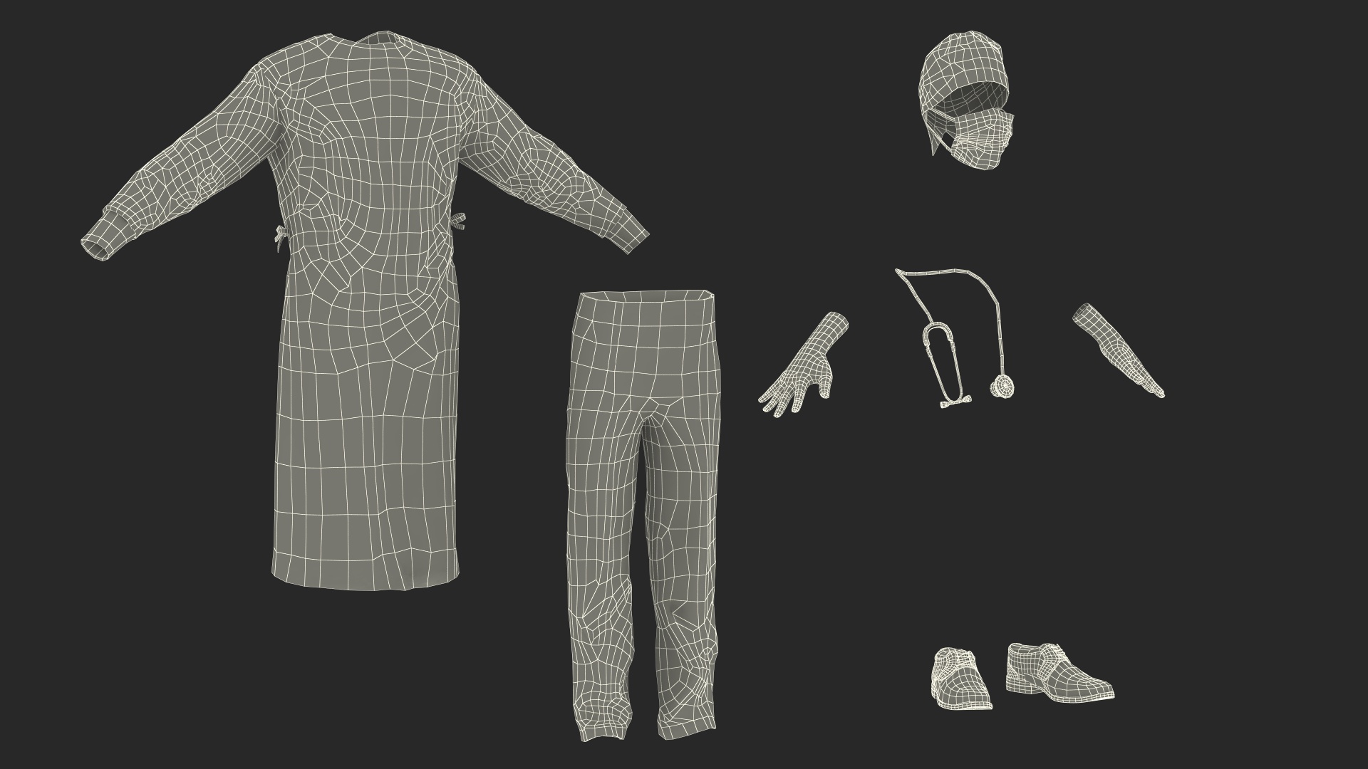 3D Blood Stained Surgeon Doctor In Mask