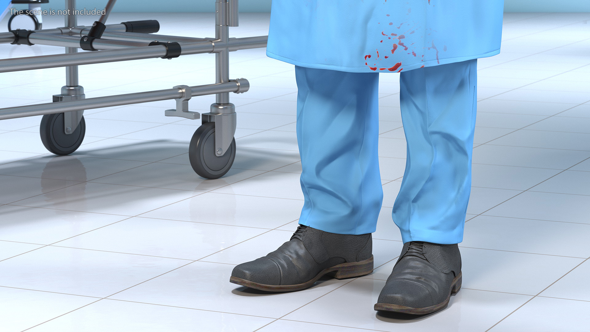 3D Blood Stained Surgeon Doctor In Mask