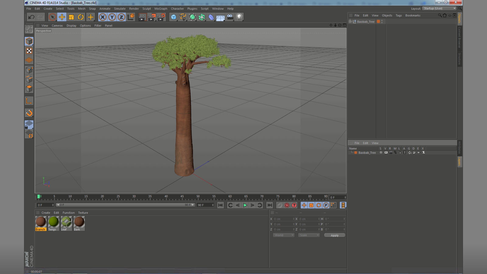 3D Baobab Tree