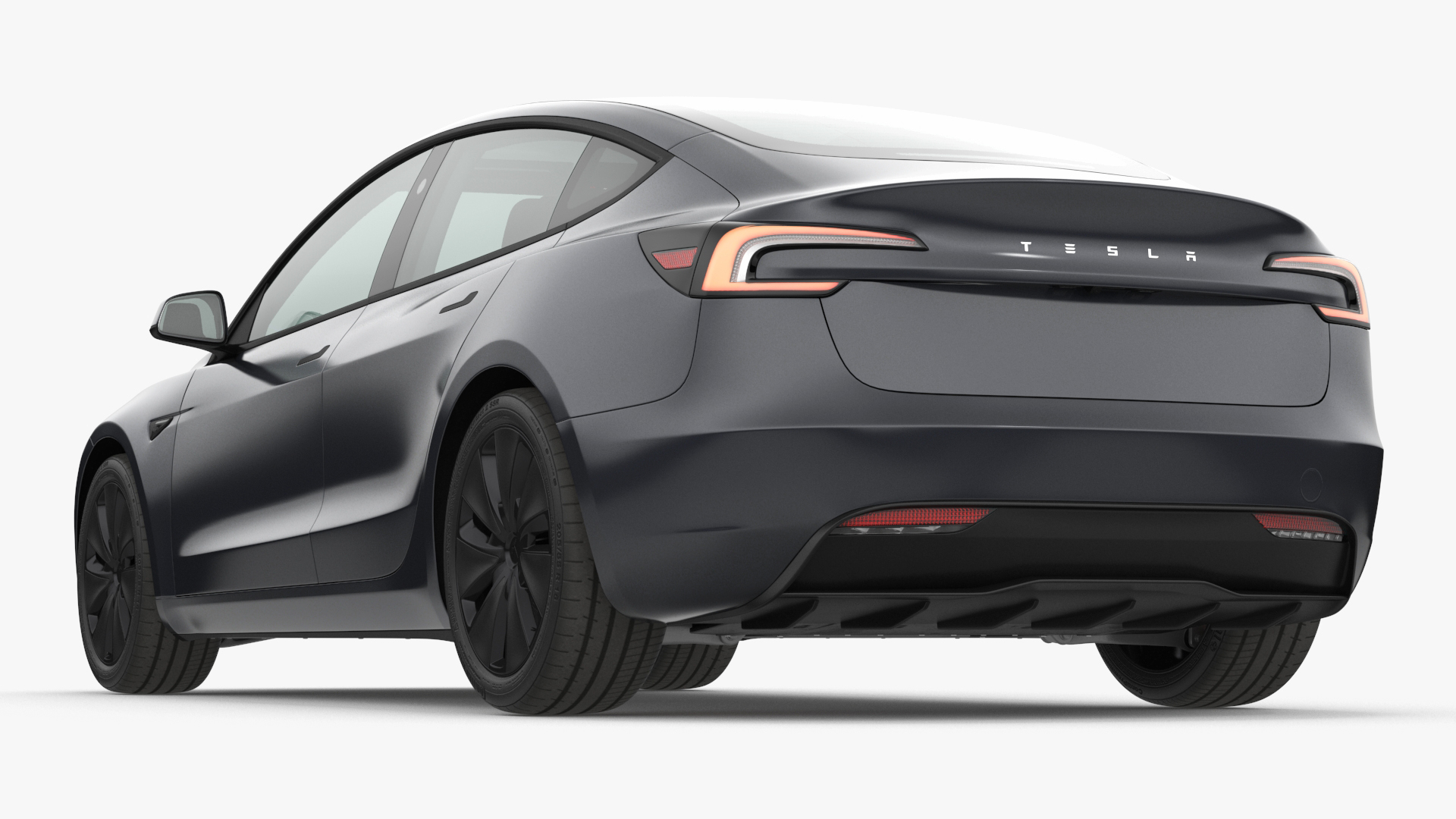 3D Tesla Model 3 2024 Stealth Grey Lights On