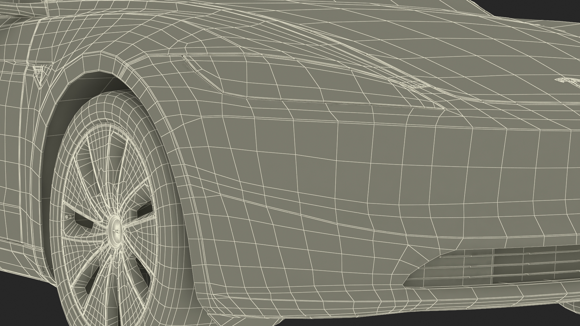 3D Tesla Model 3 2024 Stealth Grey Lights On