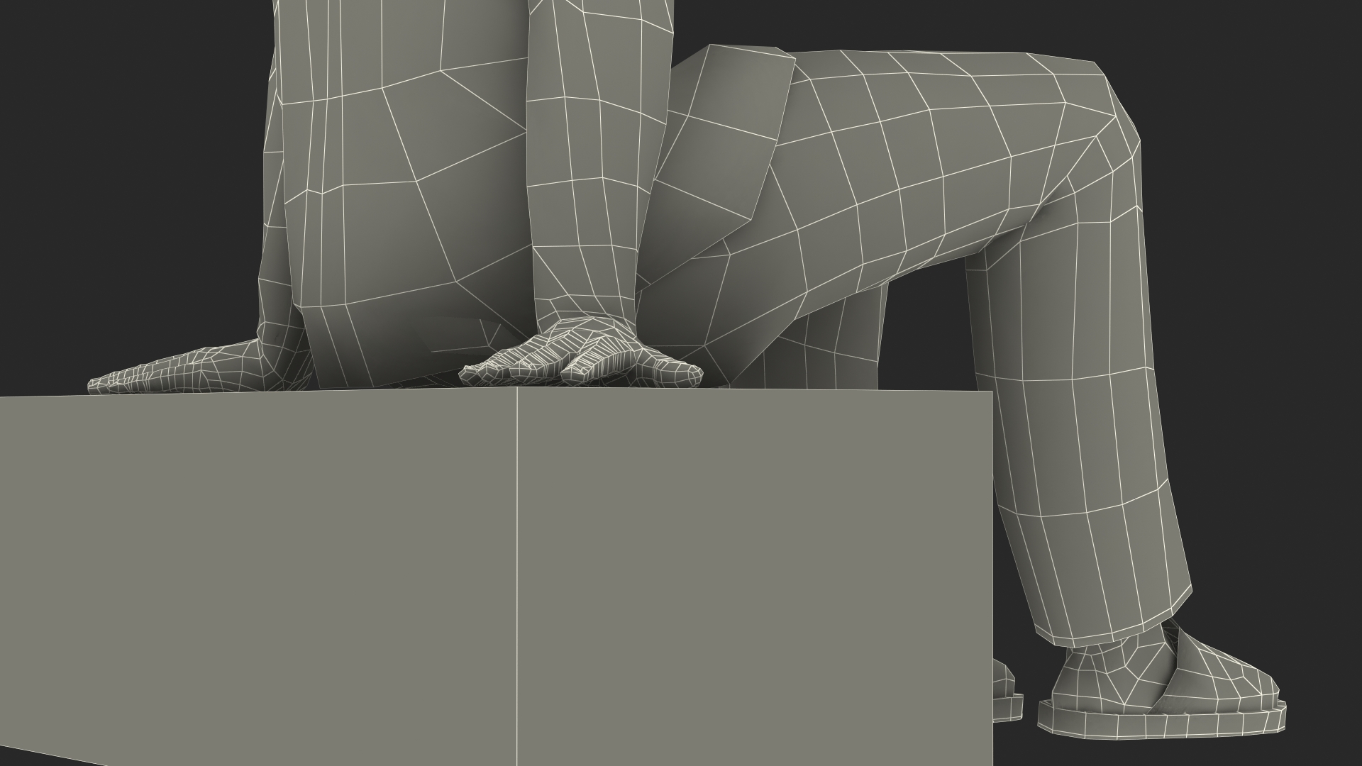 Black Child Boy Home Style Sitting Pose 3D model