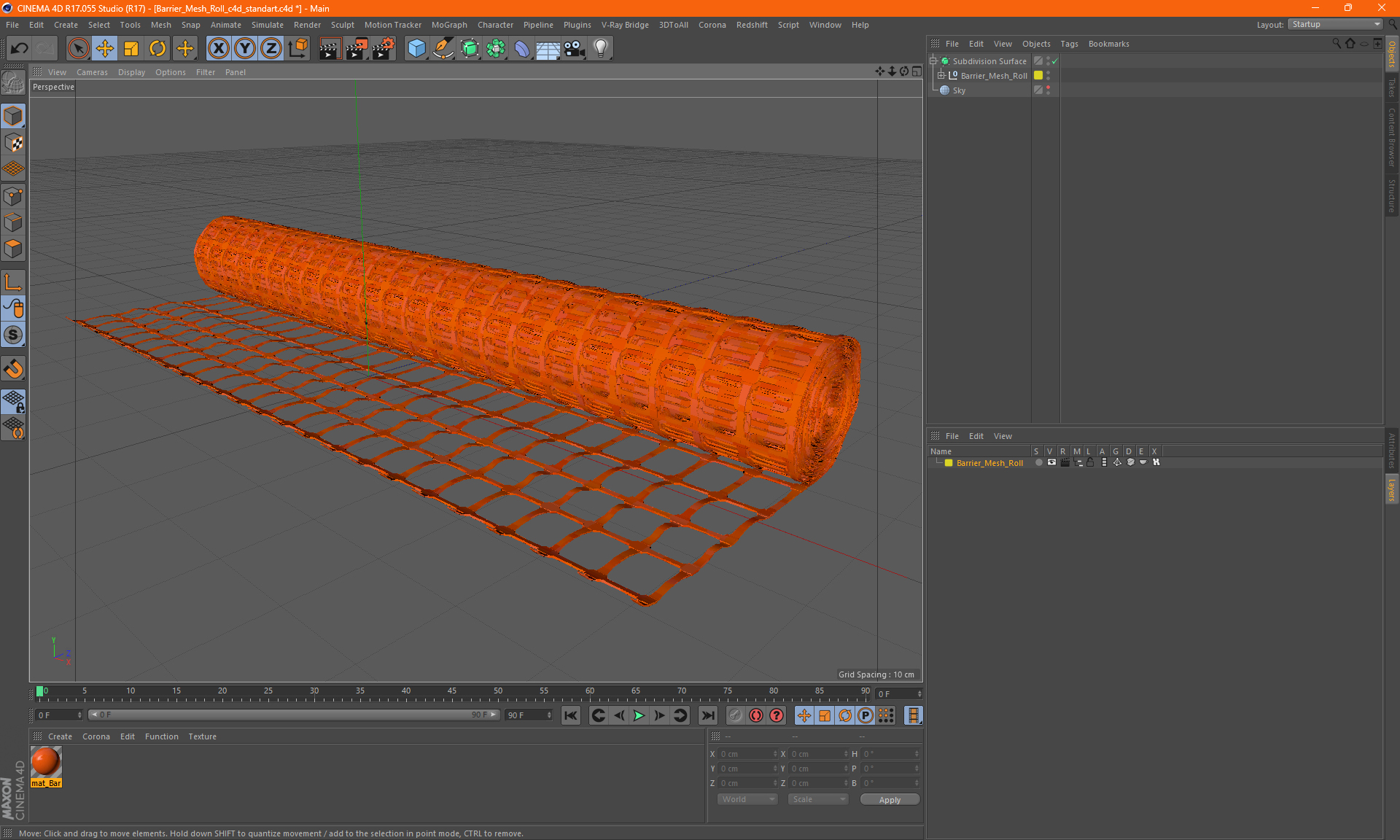 Barrier Mesh Roll 3D
