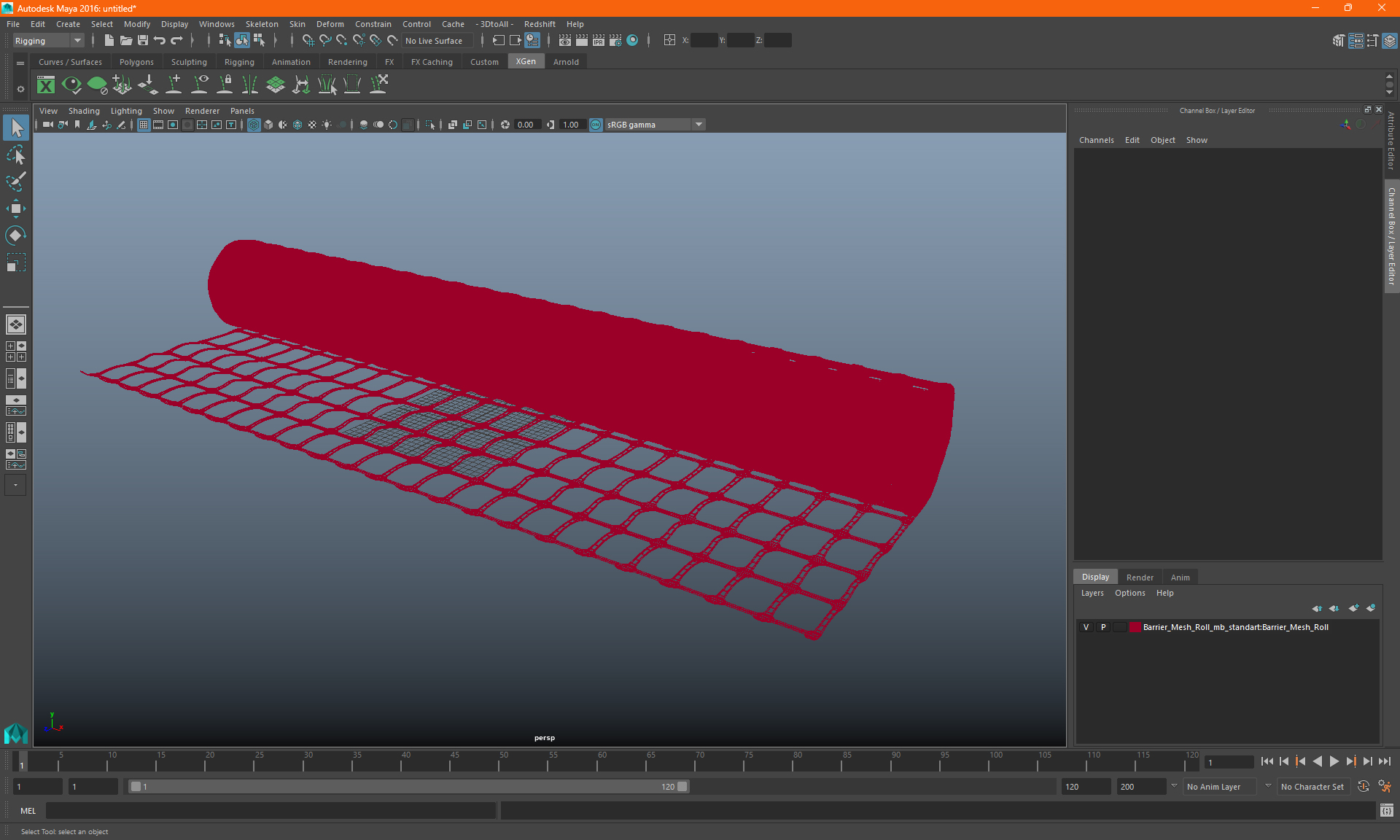 Barrier Mesh Roll 3D