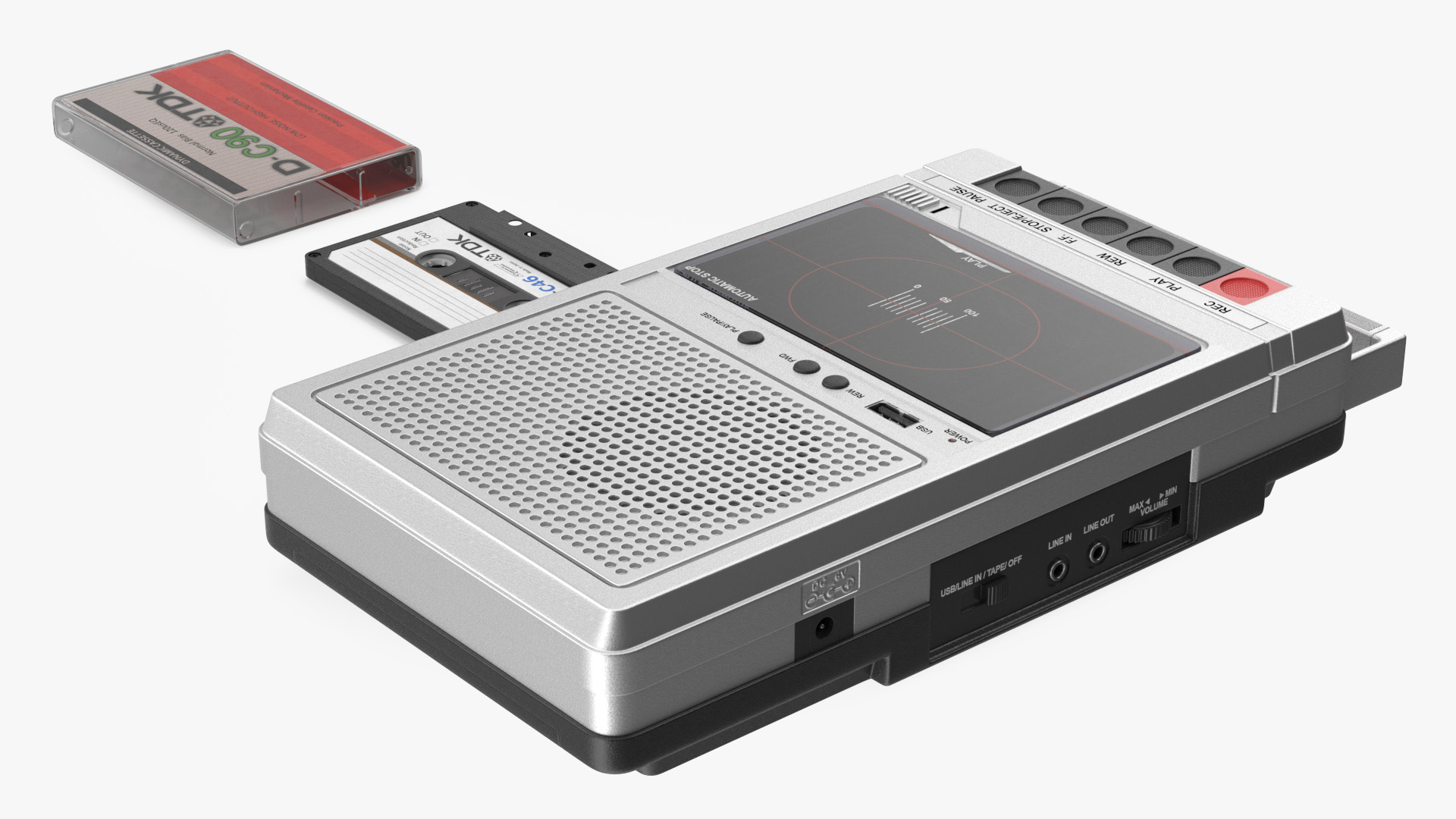 3D model QFX RETRO 39 Shoebox Recorder with TDK Tape and Box Set