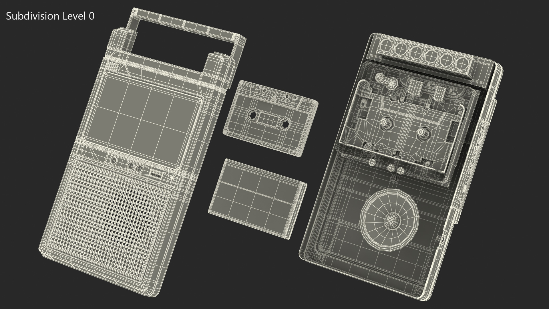 3D model QFX RETRO 39 Shoebox Recorder with TDK Tape and Box Set