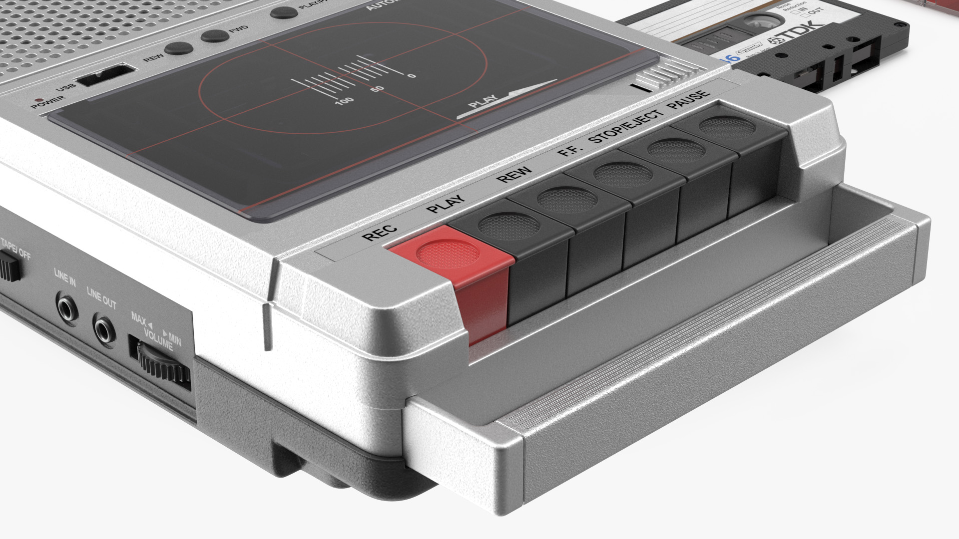 3D model QFX RETRO 39 Shoebox Recorder with TDK Tape and Box Set