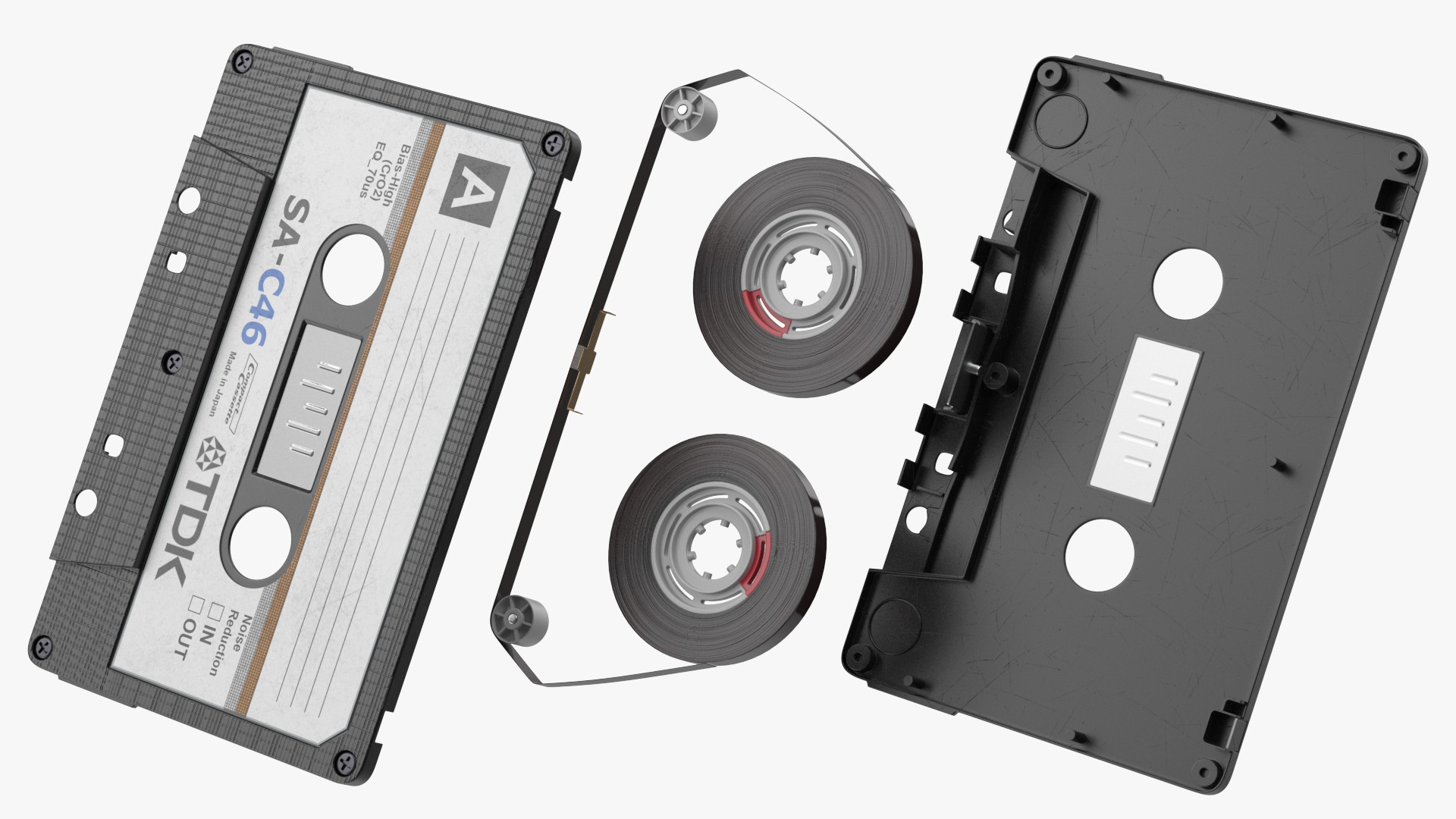 3D model QFX RETRO 39 Shoebox Recorder with TDK Tape and Box Set