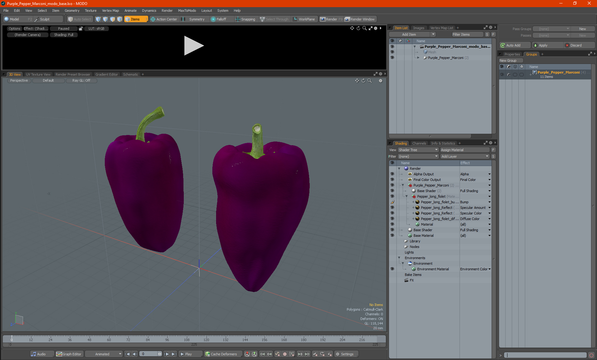 3D Purple Pepper Marconi