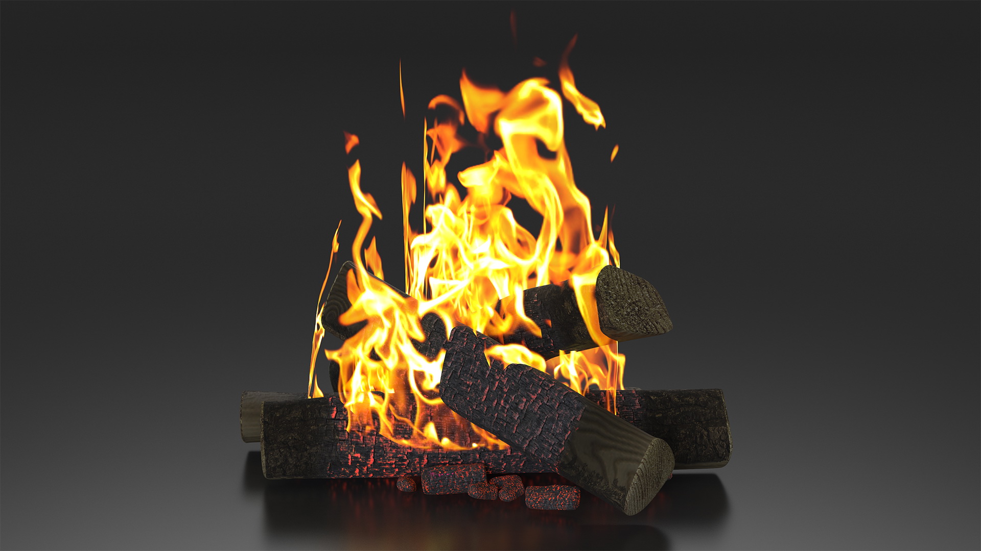 3D Wood Burning Fireplace Contura i51 with Log Storage